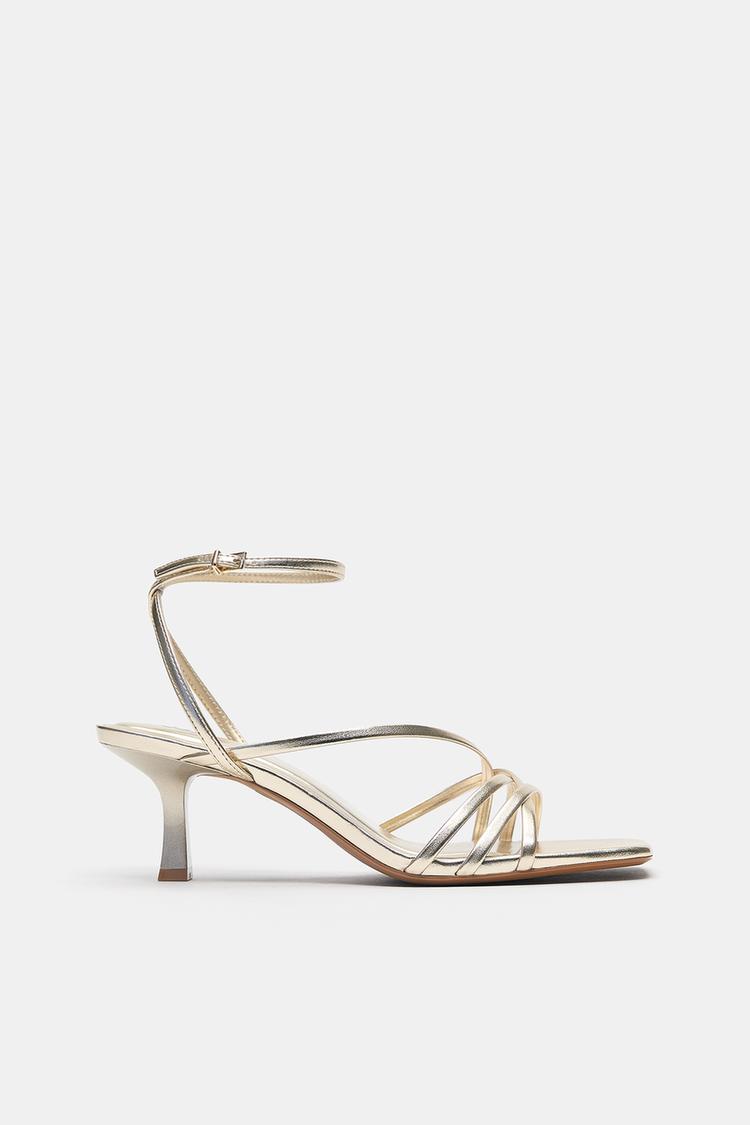 Strappy high-heel sandals — Gold