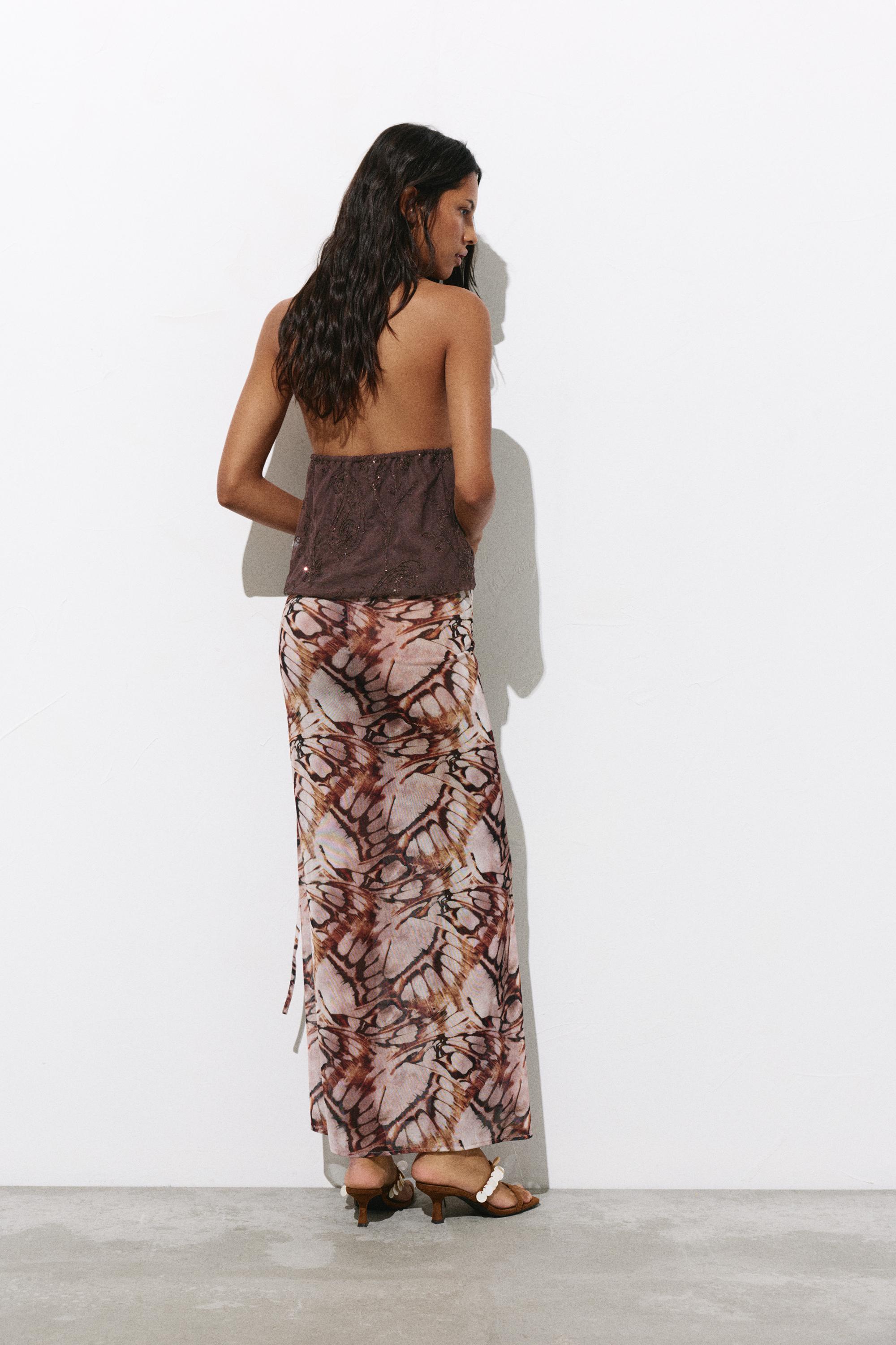 Sequin halter top — Brown