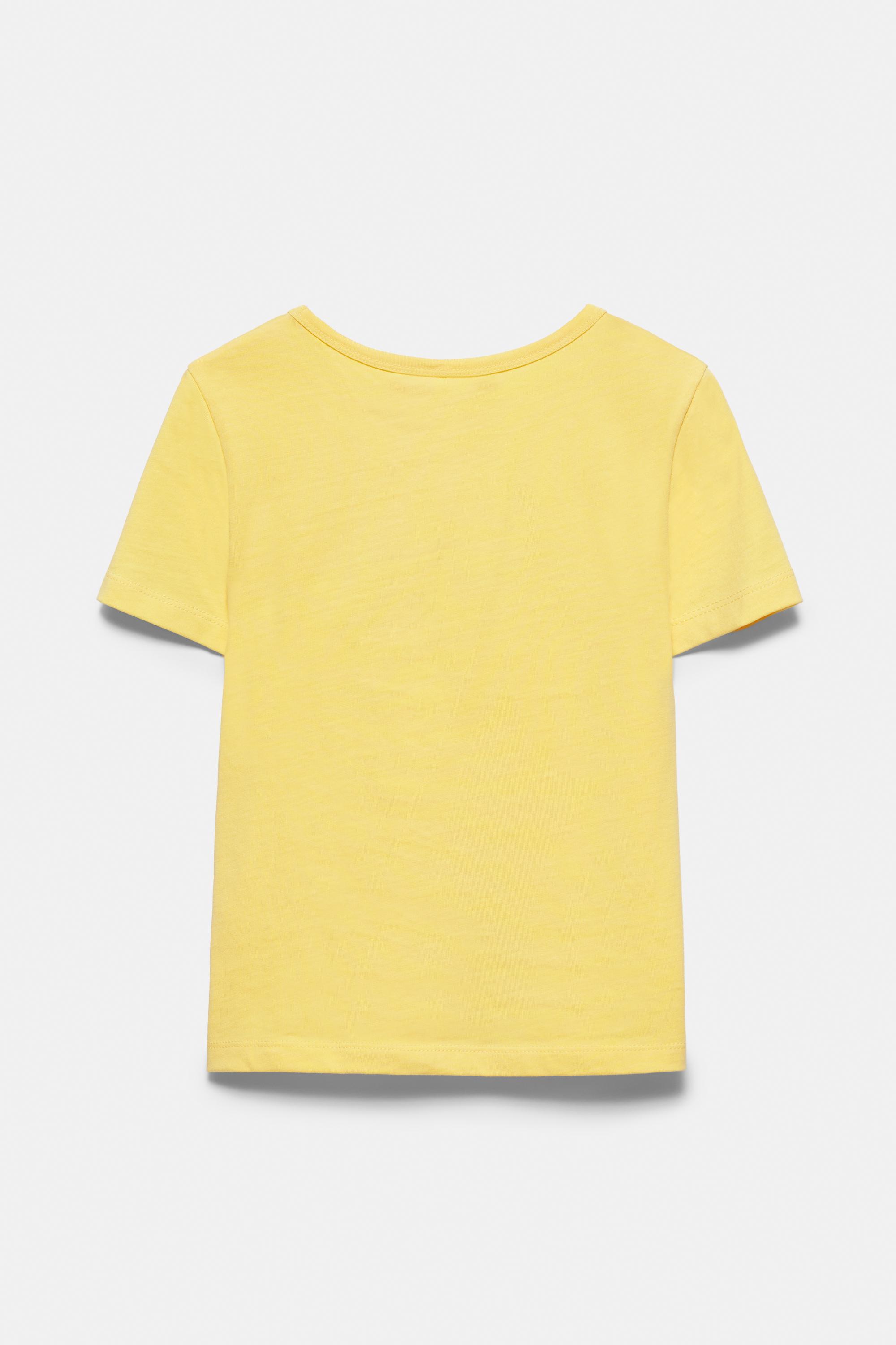 Short sleeve slogan T-shirt — Mustard