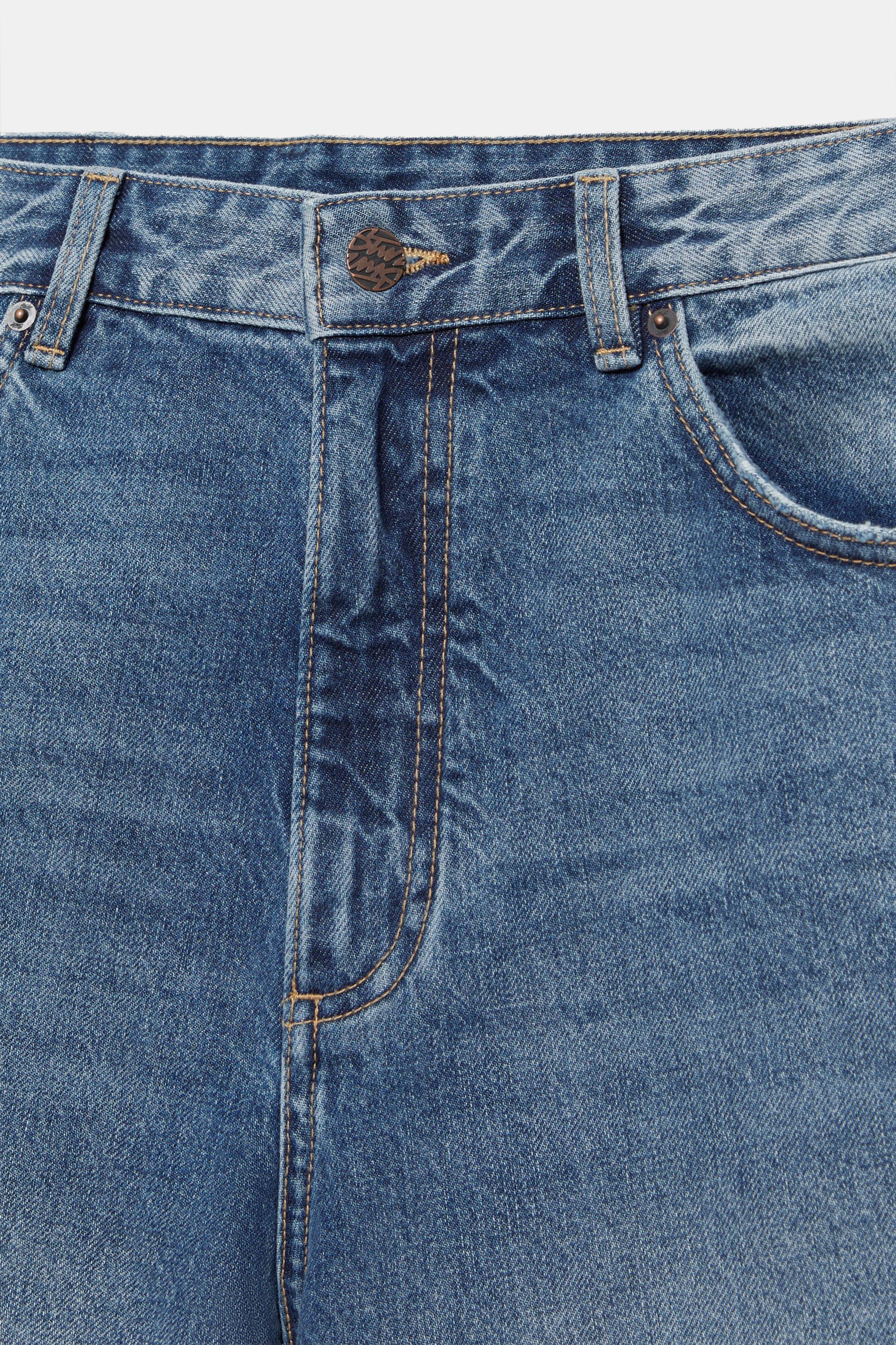 Baggy denim Bermuda shorts — Medium blue