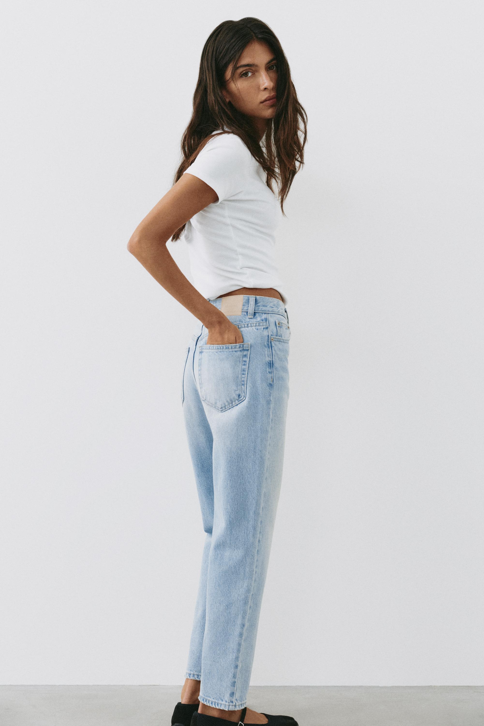 High-waist mom jeans — Faded blue