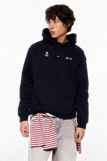Graphic sweatshirt with a hood — Navy 1