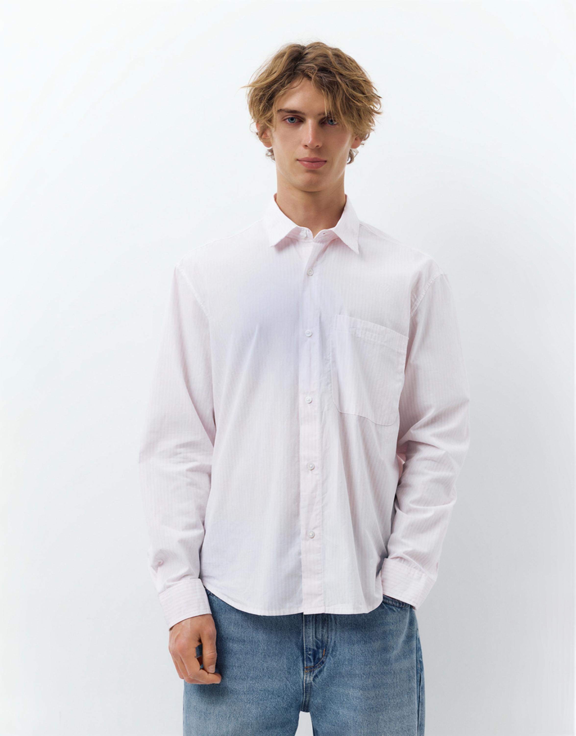 Striped long sleeve shirt — Pink
