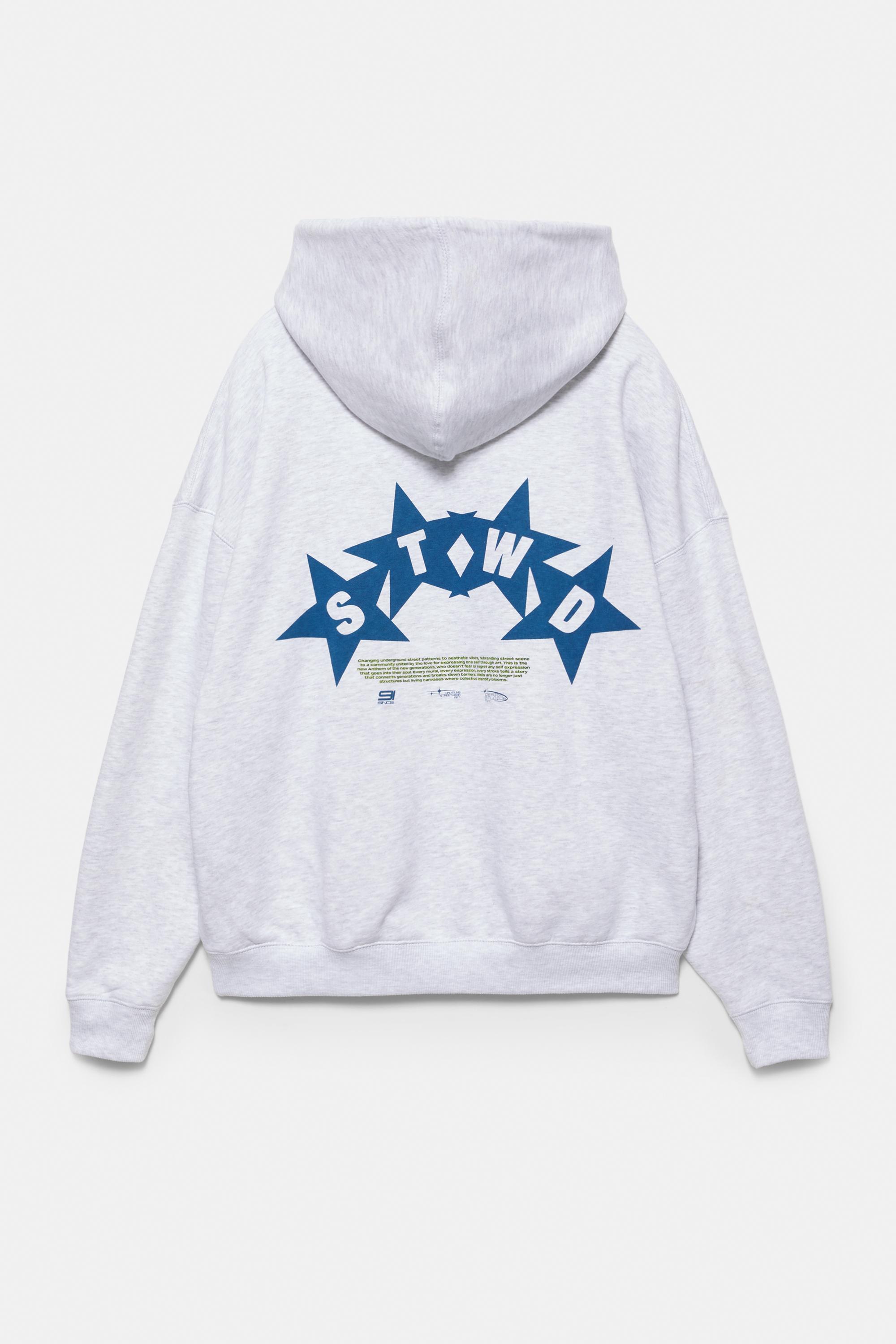 STWD boxy hoodie — Pale marl