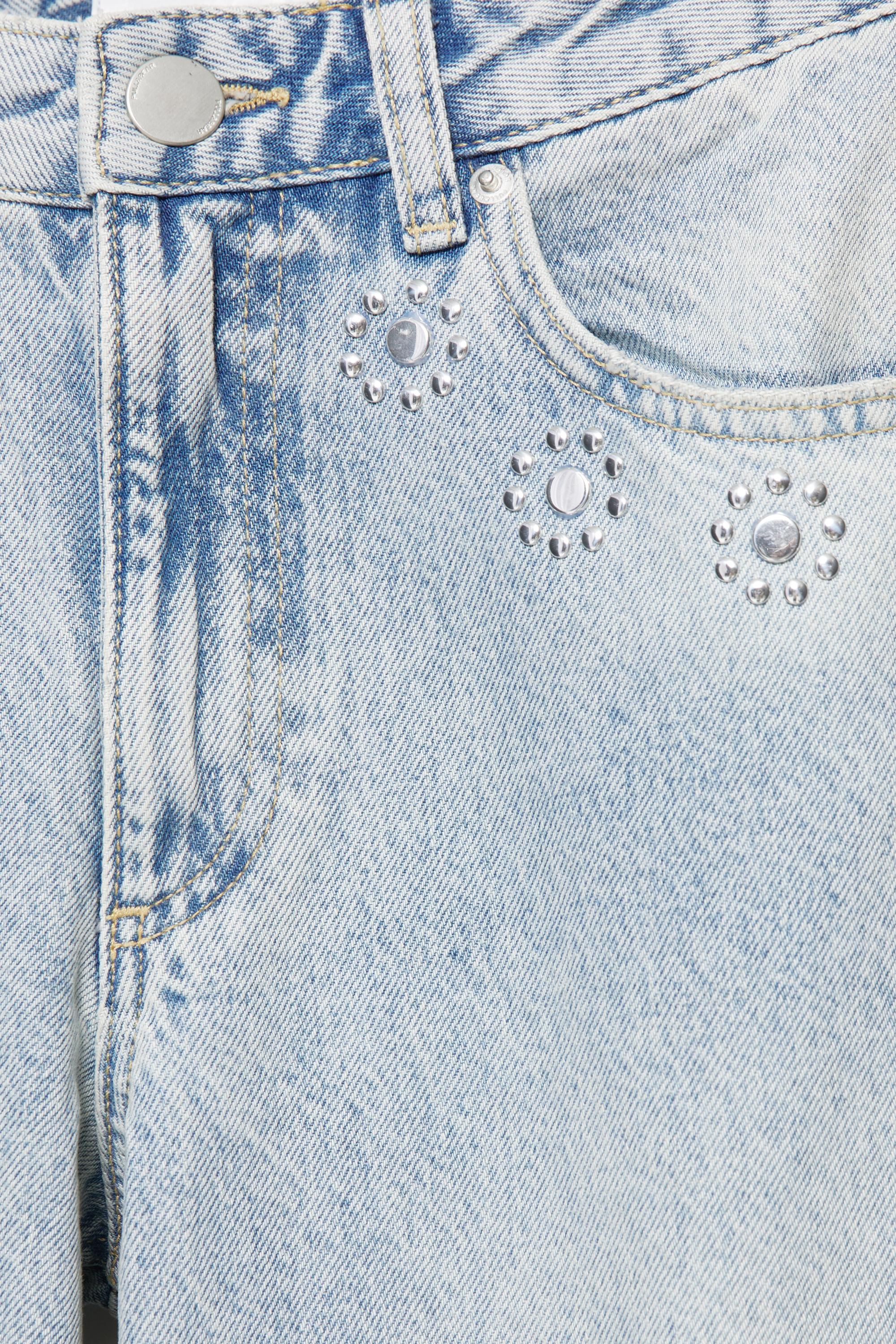 Studded baggy jeans — Pale blue