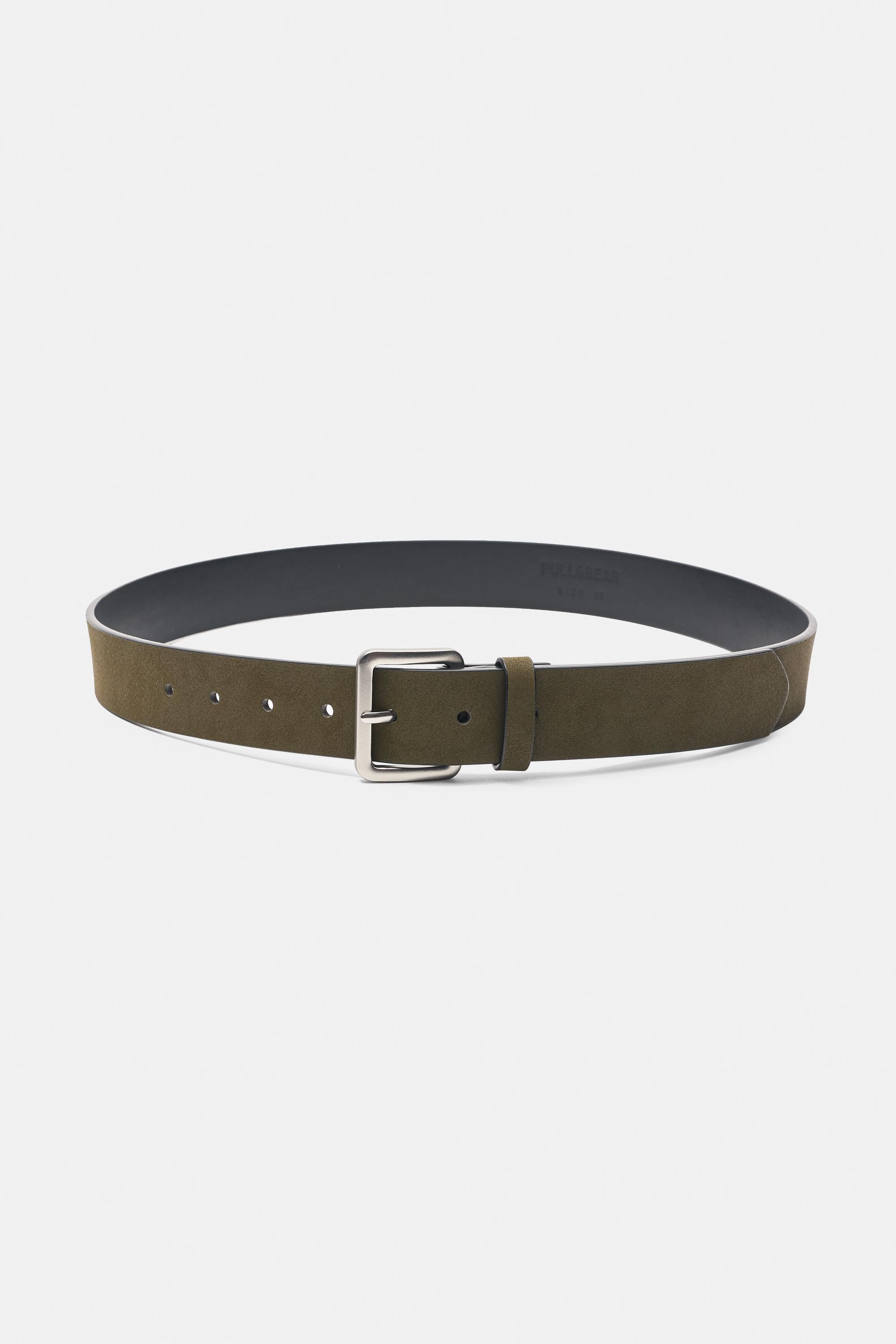 Green leather effect belt — Green