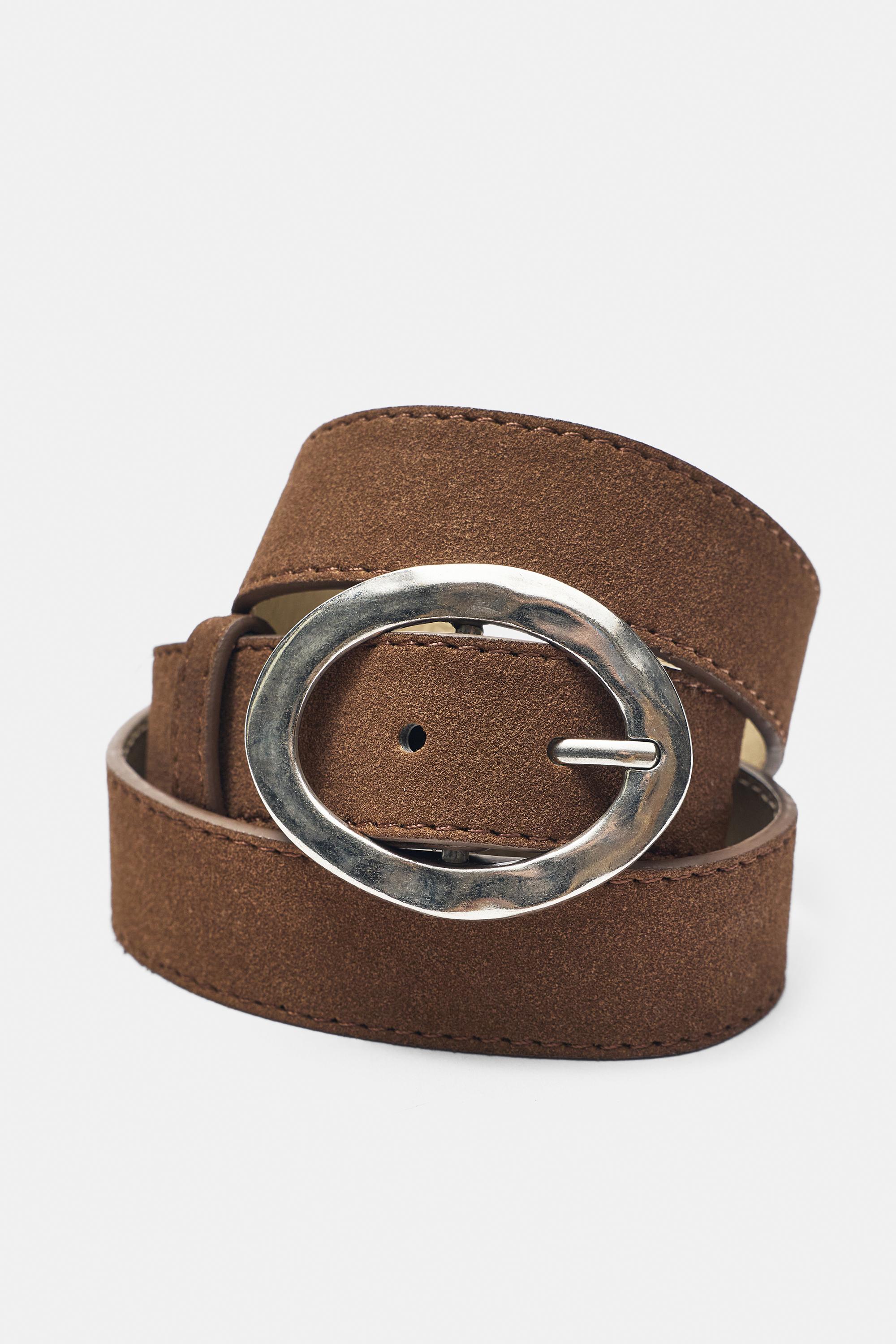 Belt with oval buckle — Ocher