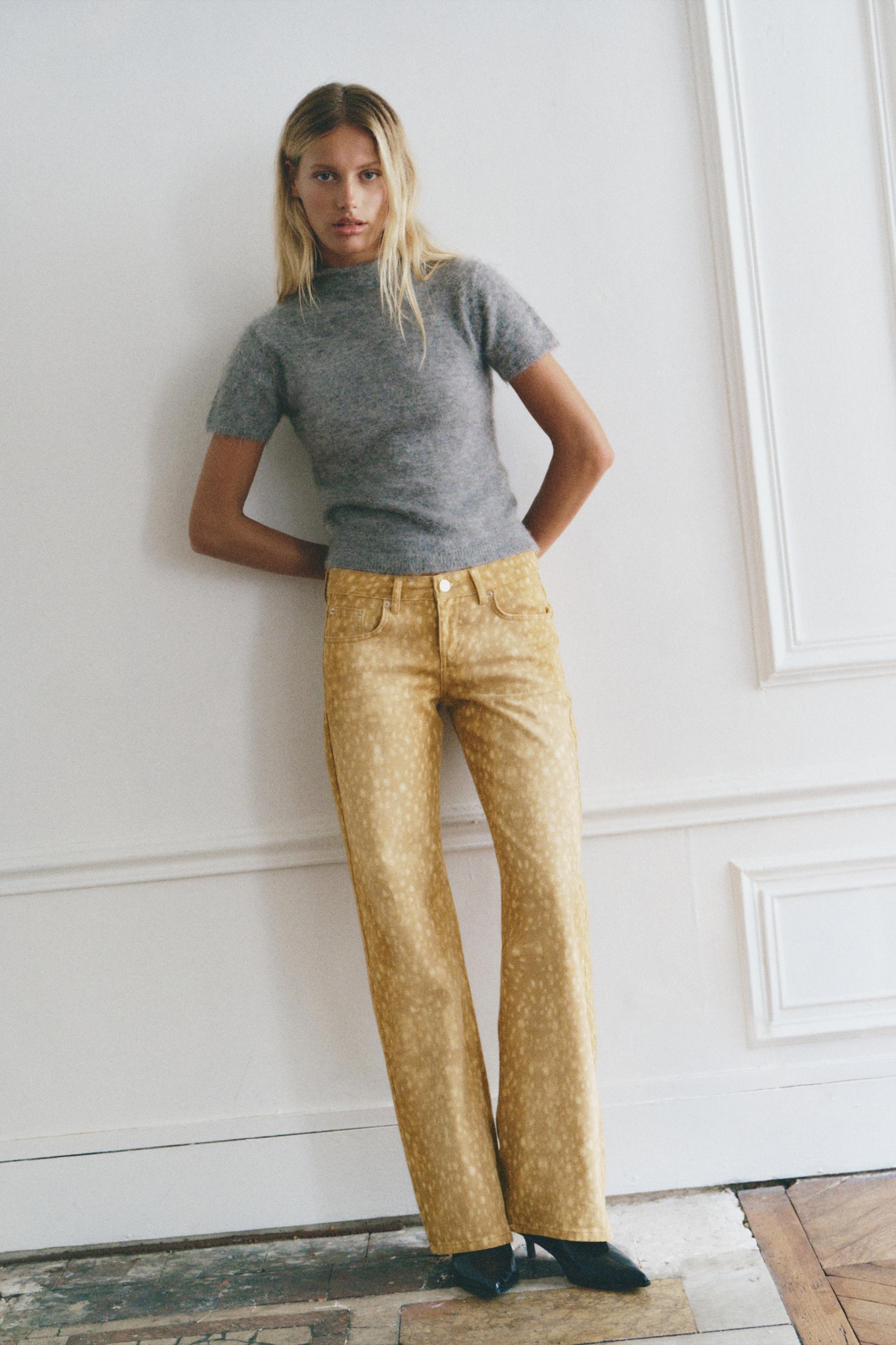 Jeans straight animal print