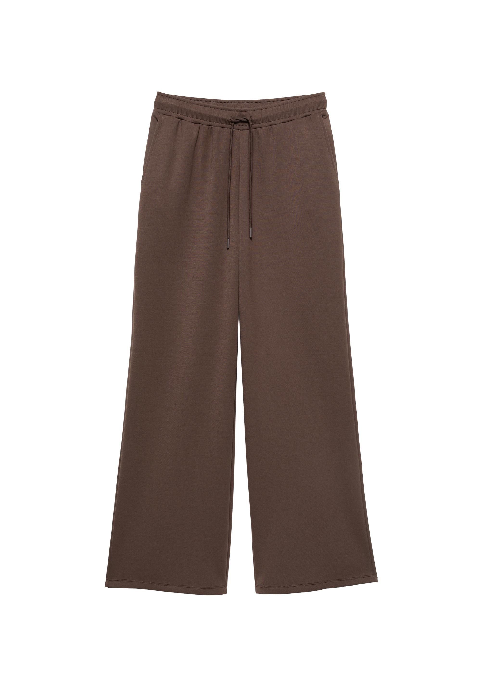 Modal wide-leg trousers — Brown