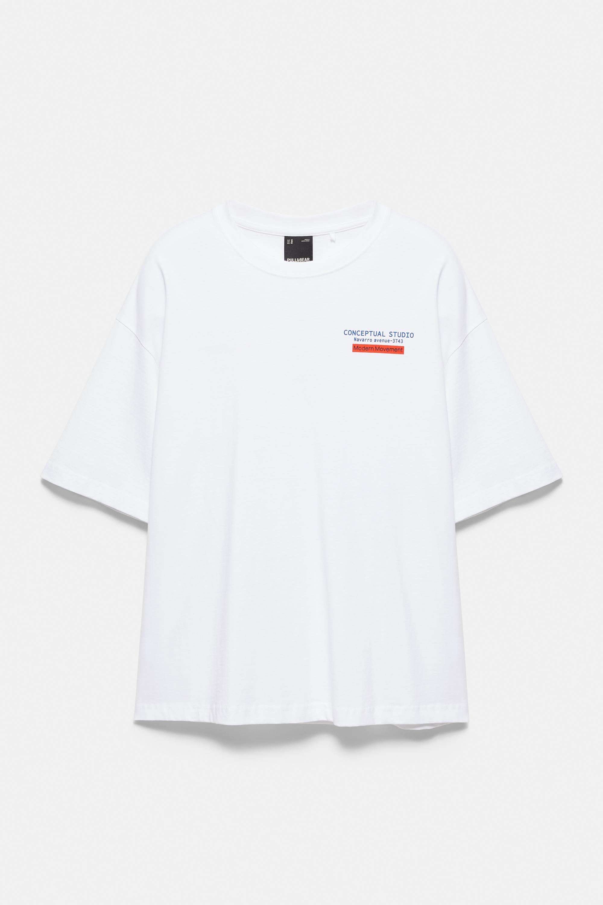 Pull&Bear Conceptual Studio grafikli relaxed tişört