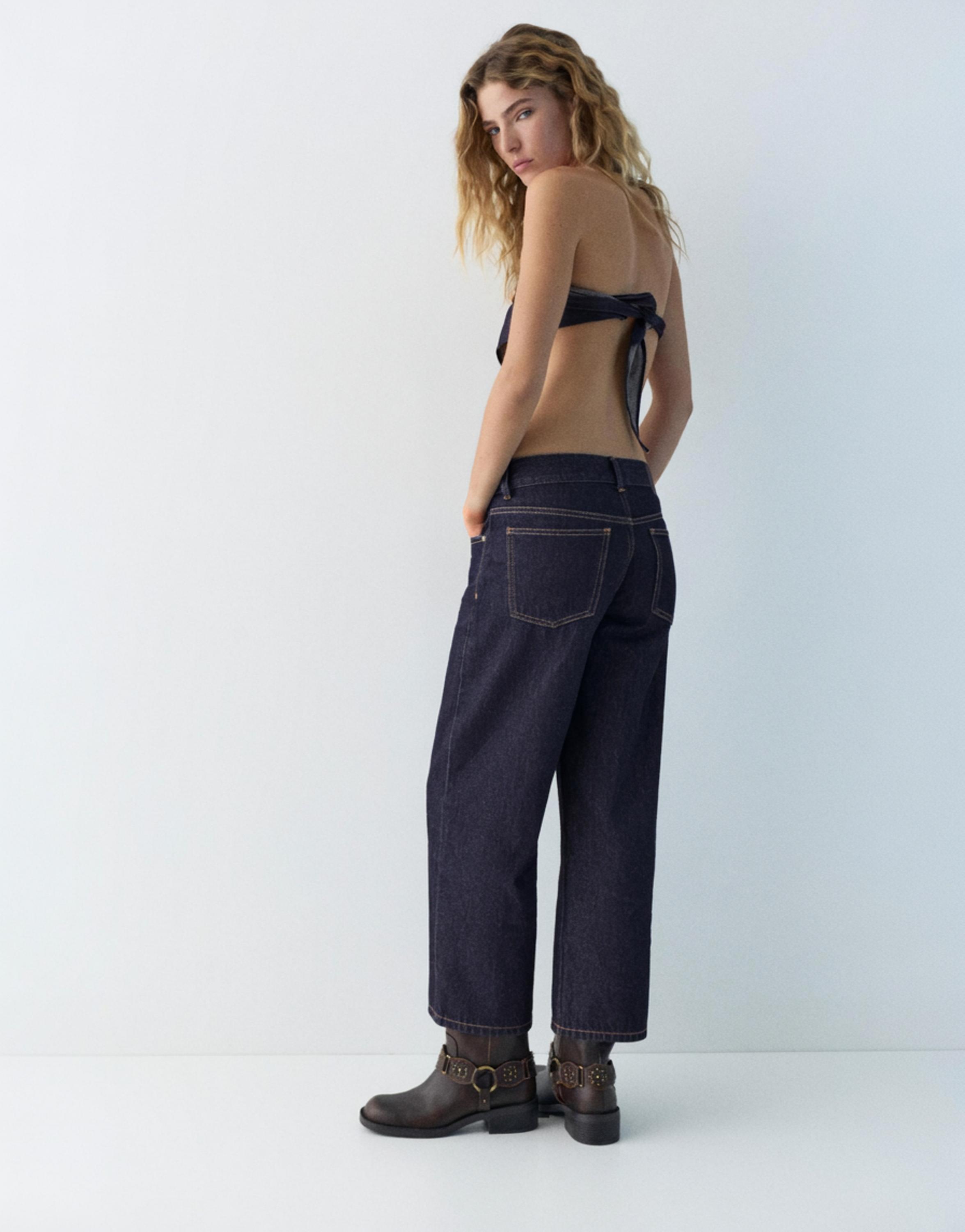 Düşük bel culotte pantolon jean - Görsel 32