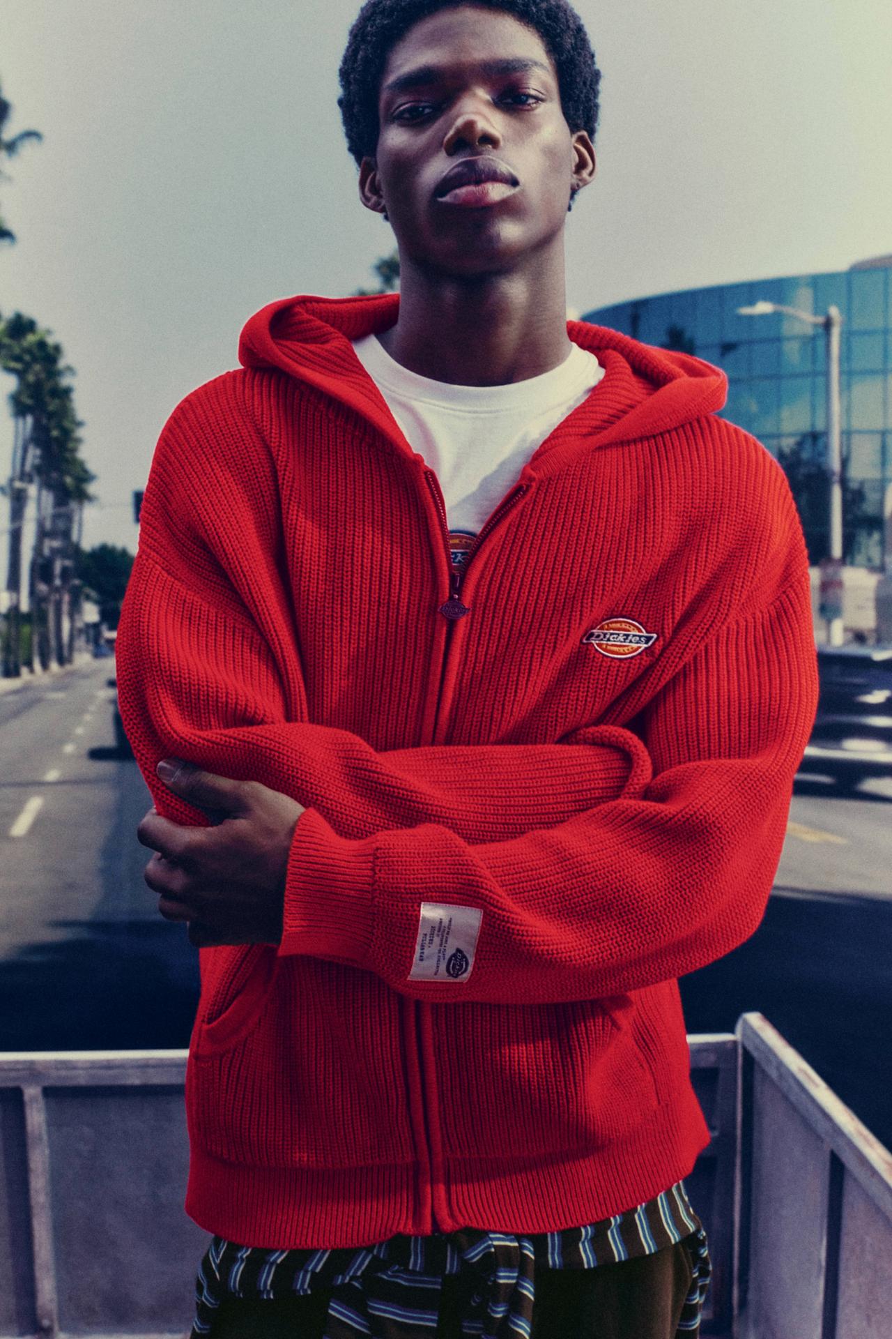 Red Dickies hooded jumper — Red