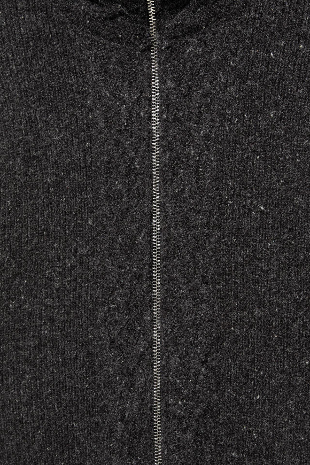 100% wool cardigan — Charcoal marl