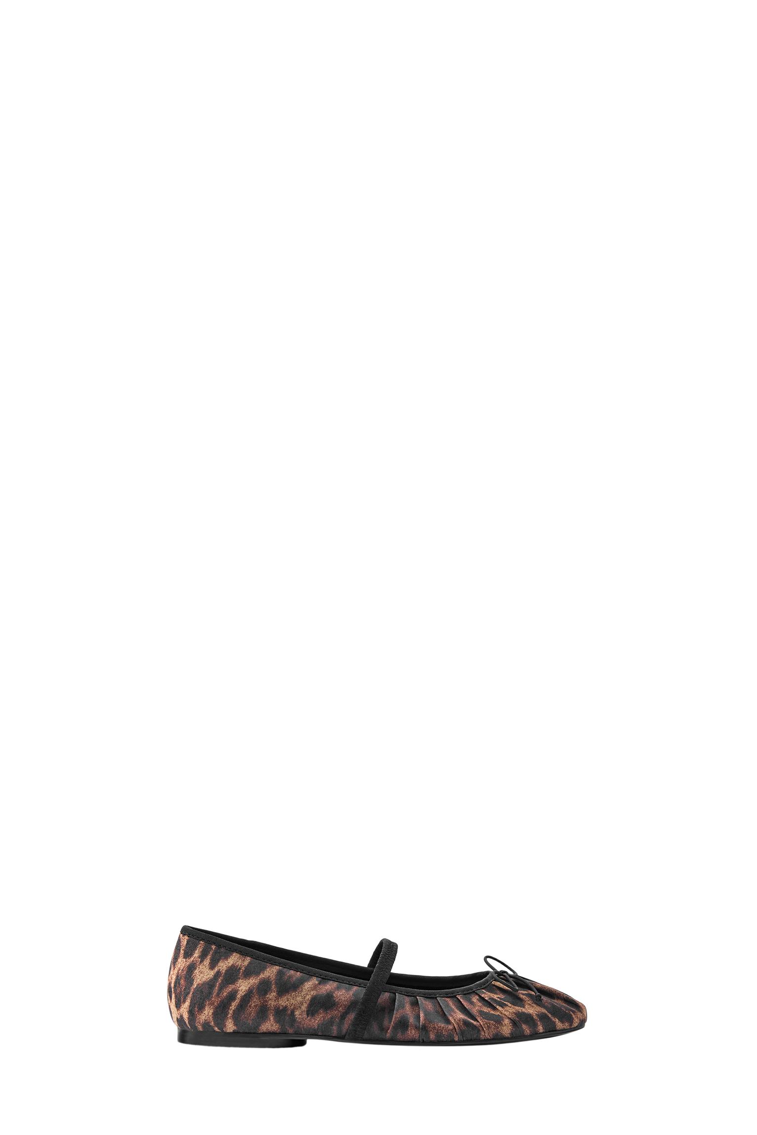Leopard print ruched ballet pumps — Leopard