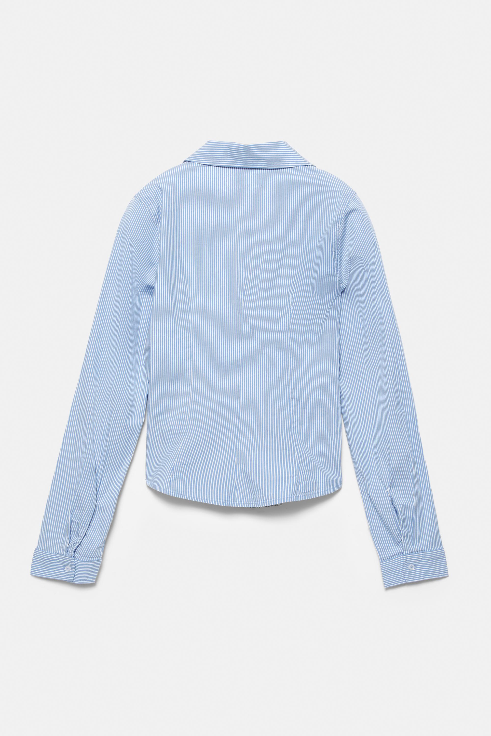 Poplin yırtmaçlı dar kesim gömlek - Görsel 116