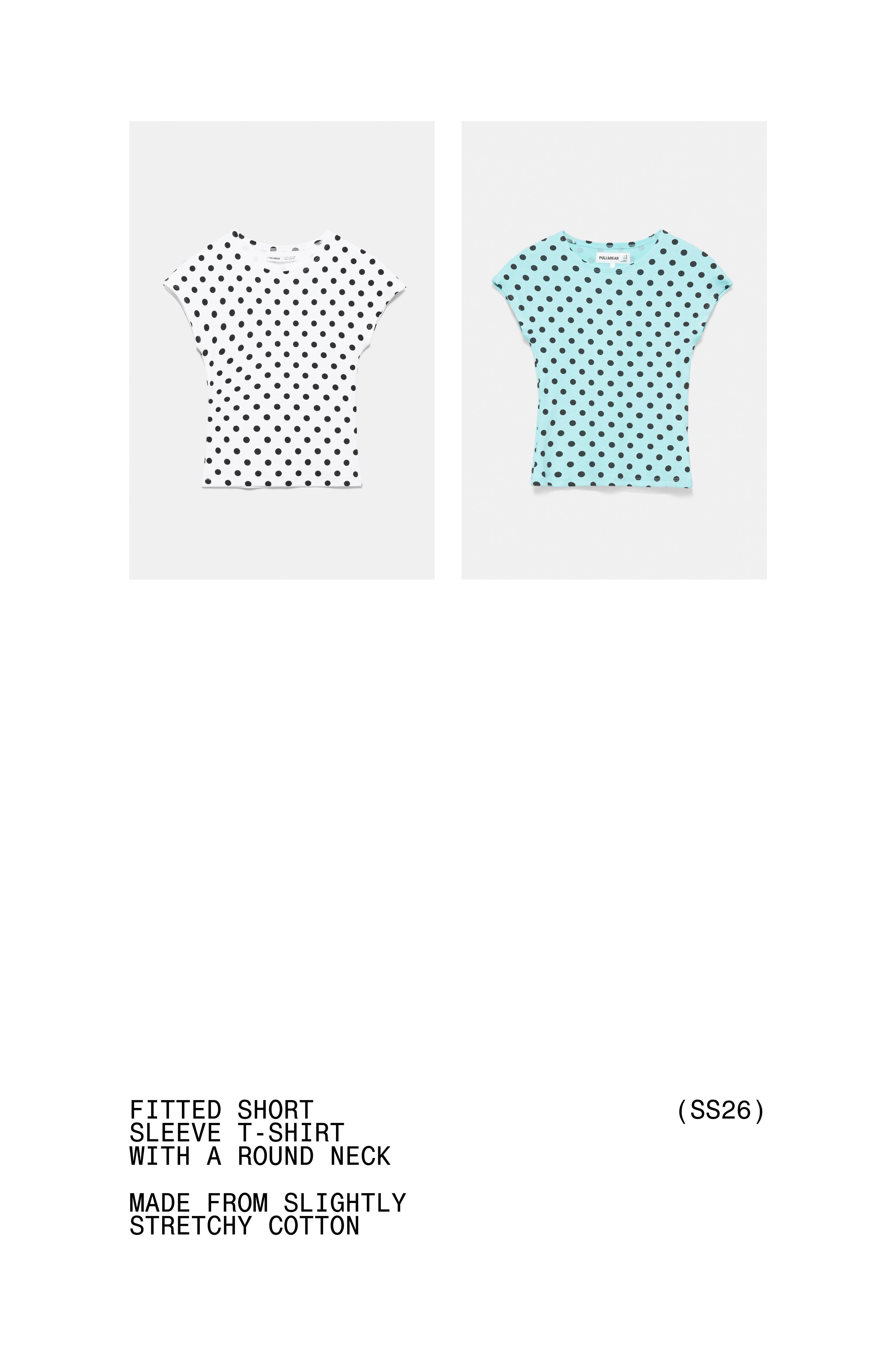 Fitted short sleeve T-shirt — Pale turquoise