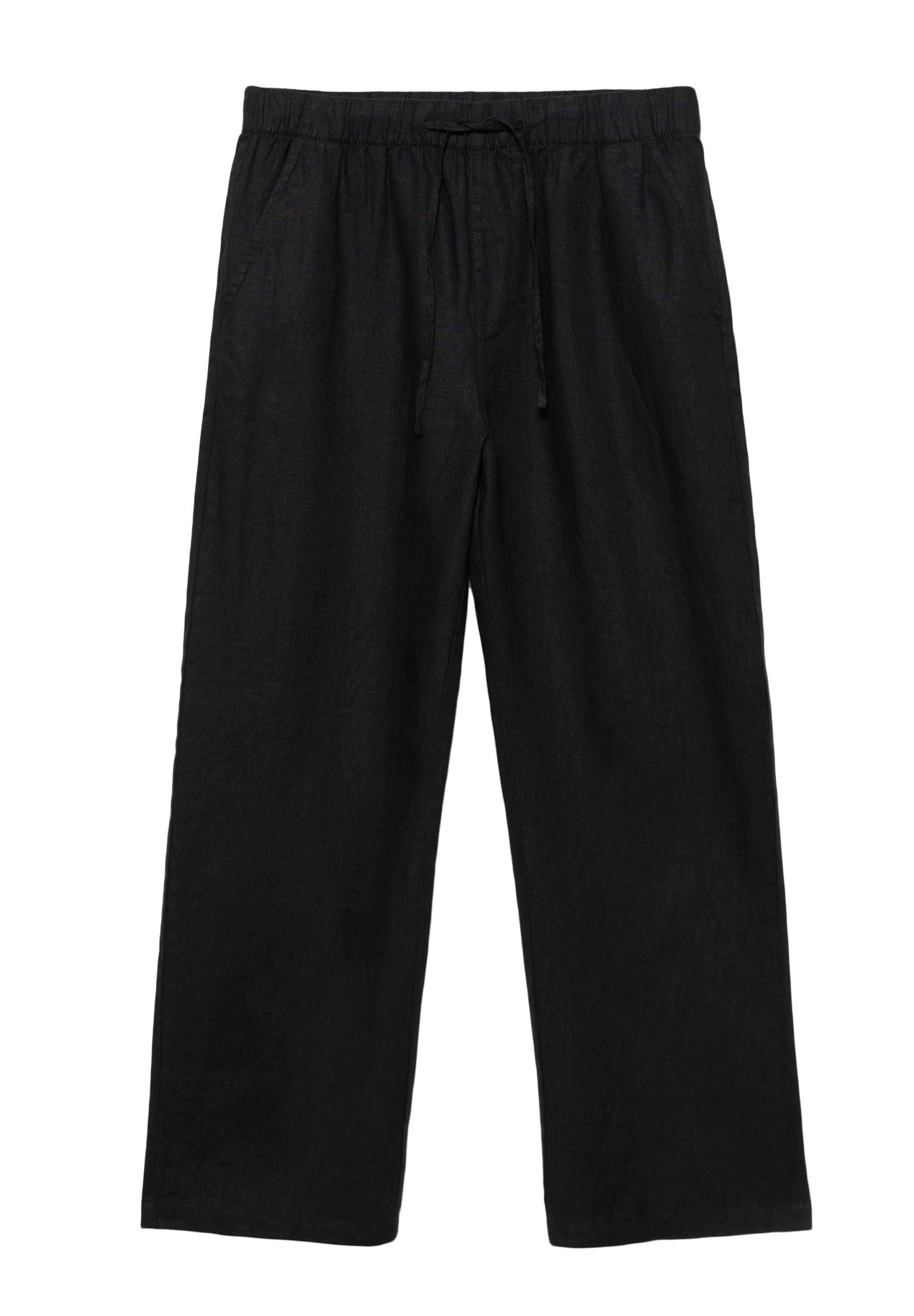 100% linen jogger trousers — Black