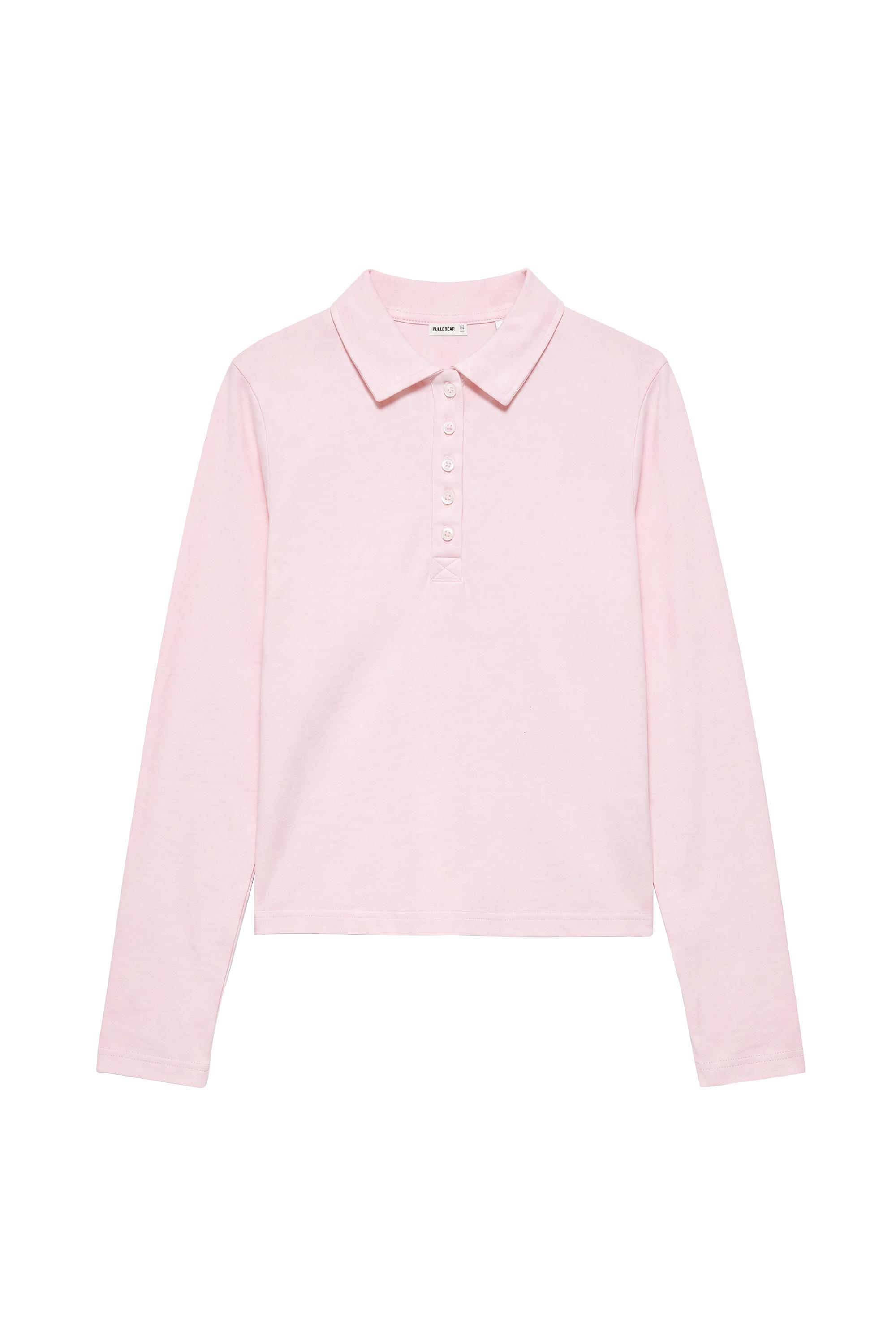 Pull&Bear Uzun kollu polo t-shirt görsel 4