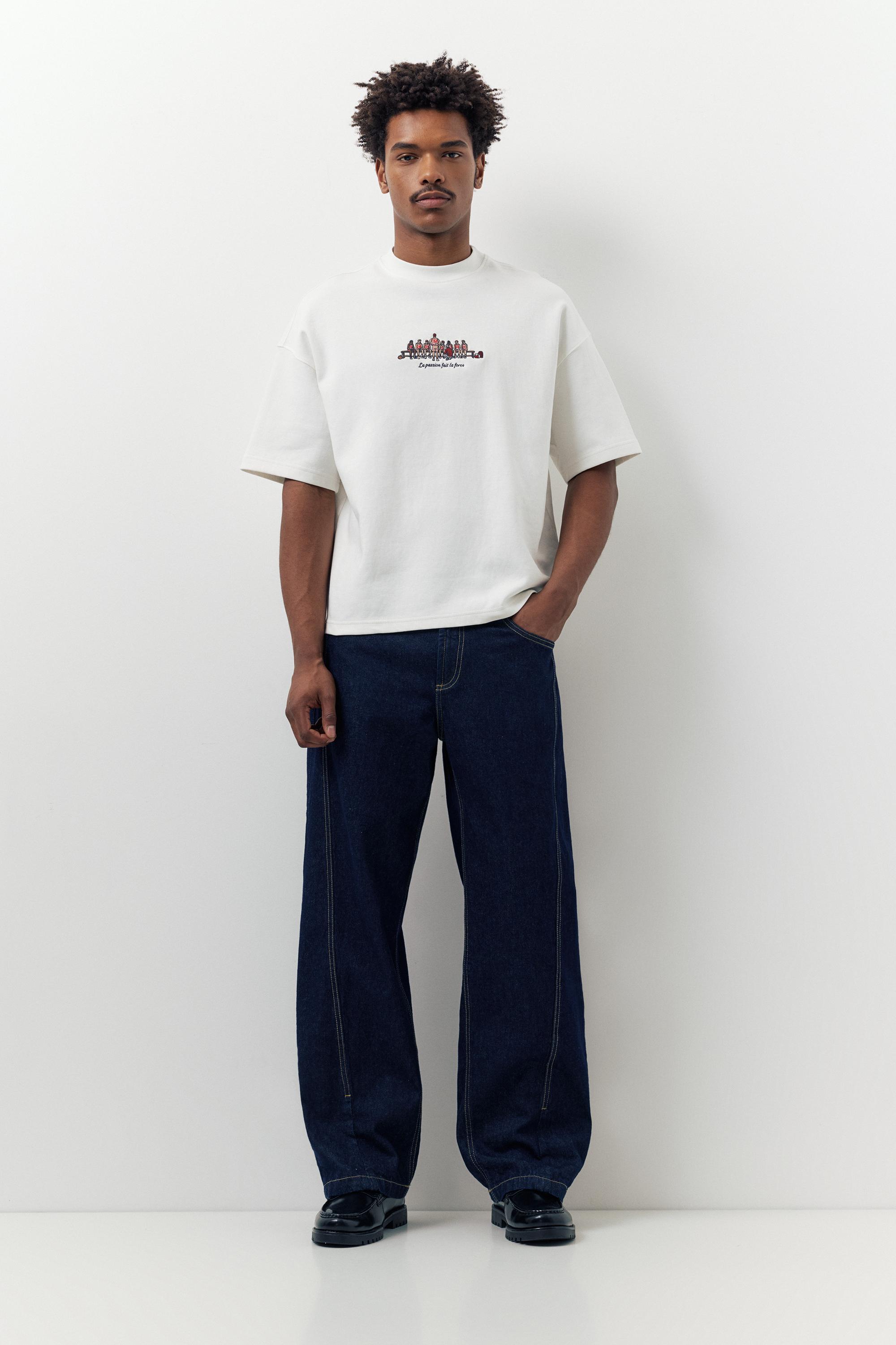 Kısa kollu nakışlı sweatshirt - Görsel 7