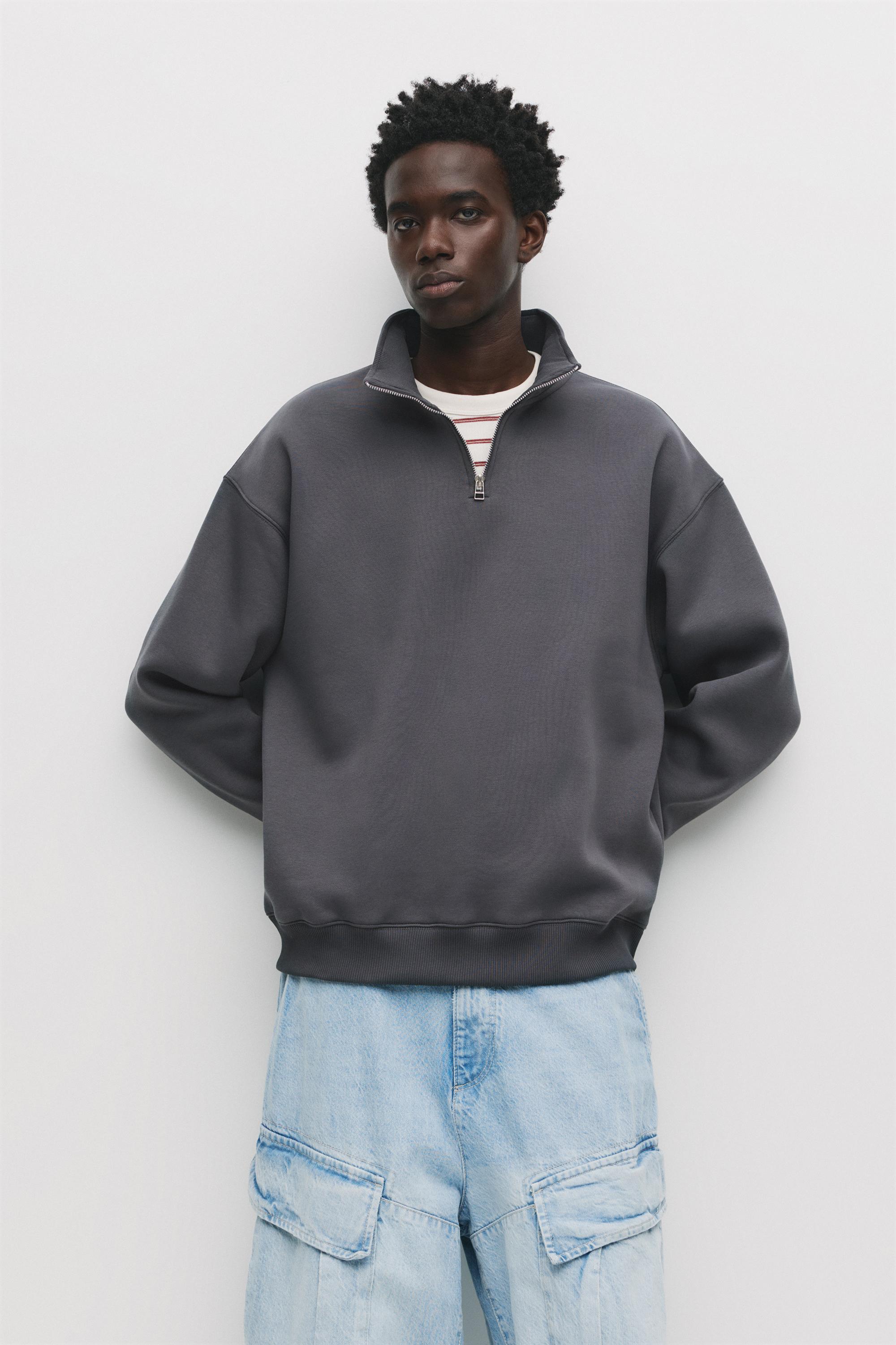 Basic-Sweatshirt Mit Reißverschluss