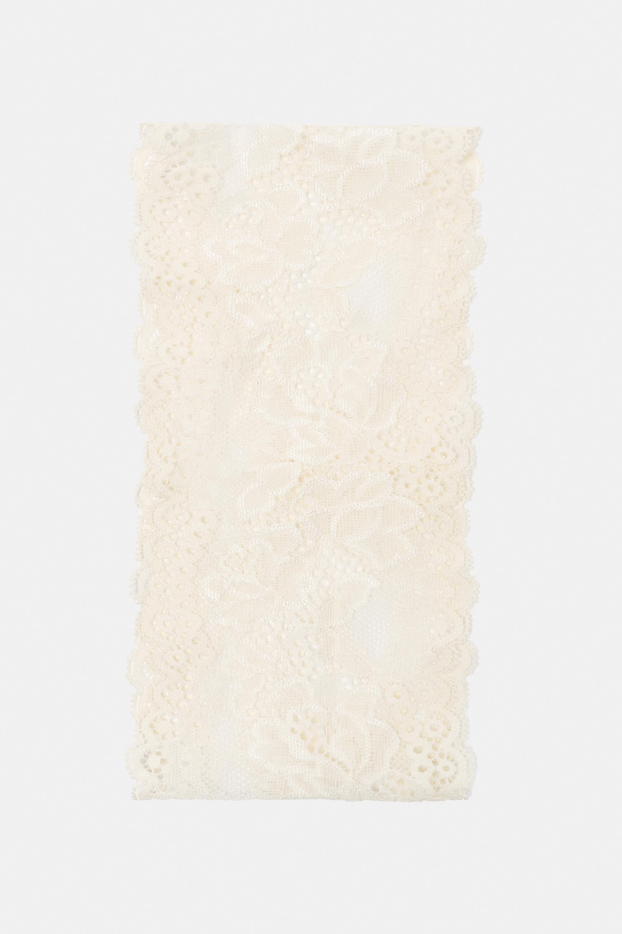 Stretch lace headband — White