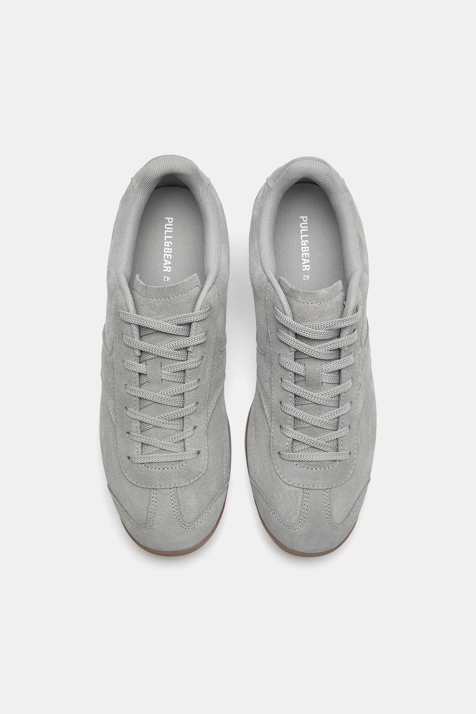 Casual leather trainers — Grey