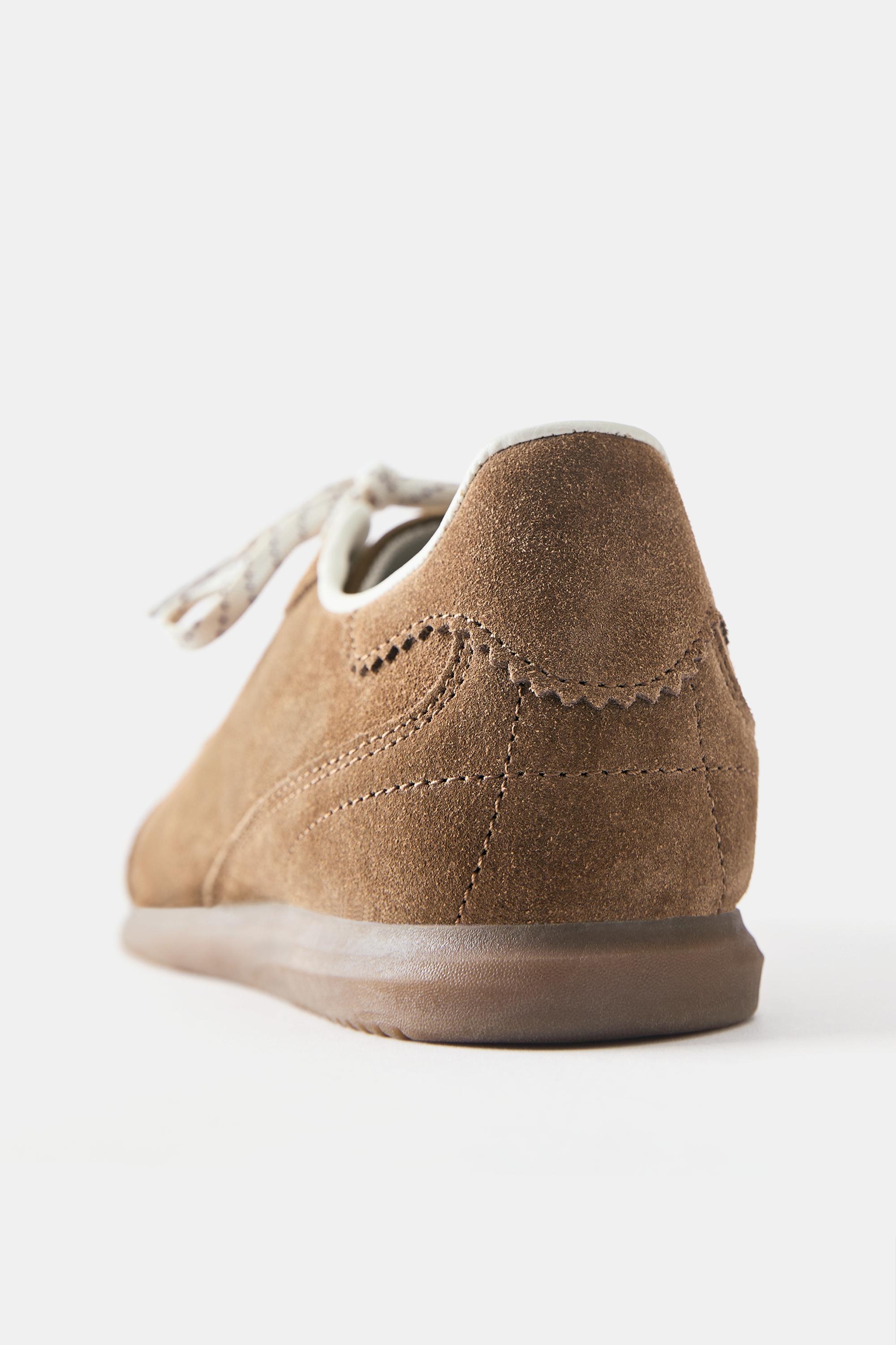Casual split suede trainers — Leather