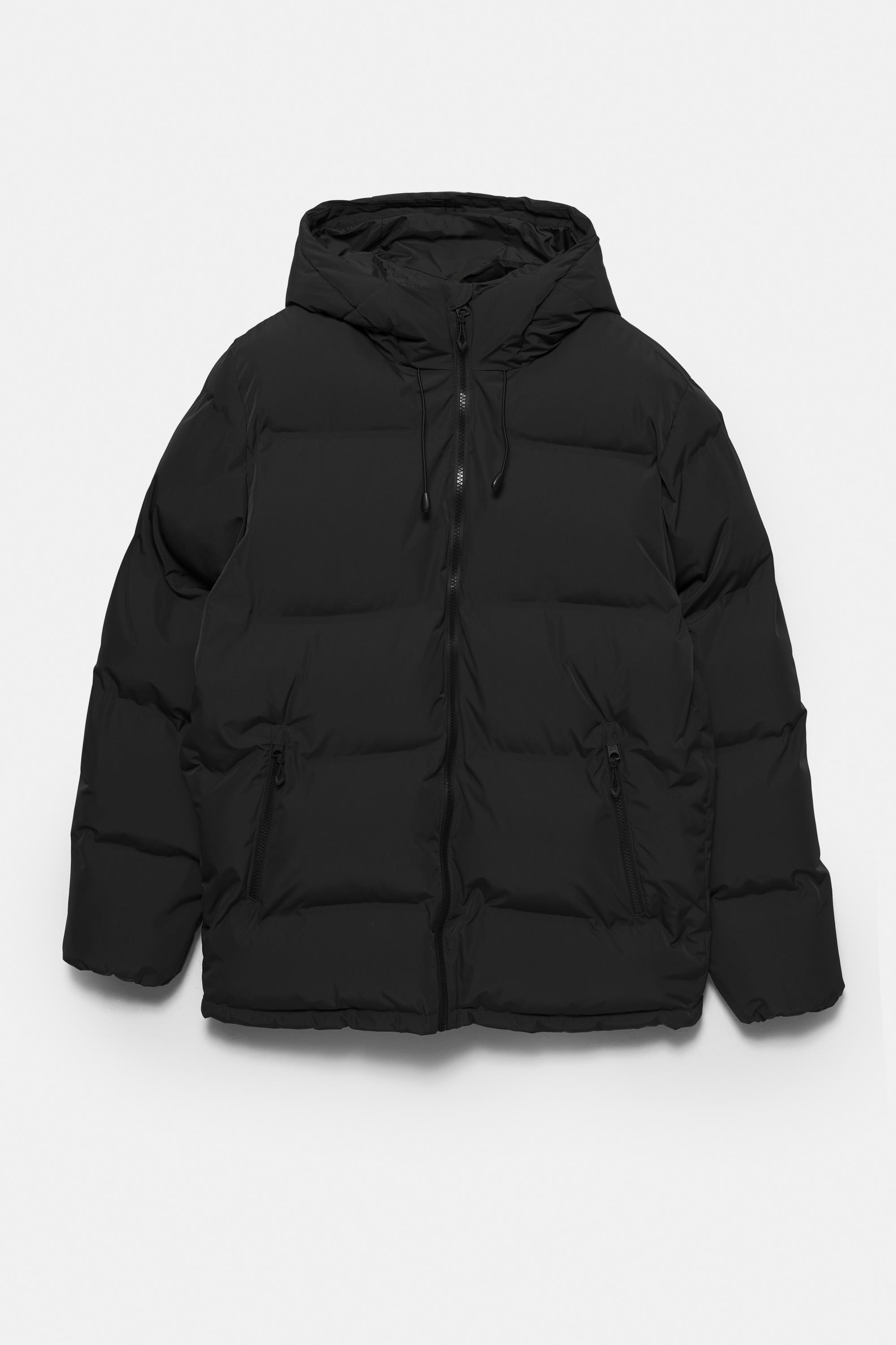 Kapüşonlu, ısıyla mühürlenmiş şişme ceket