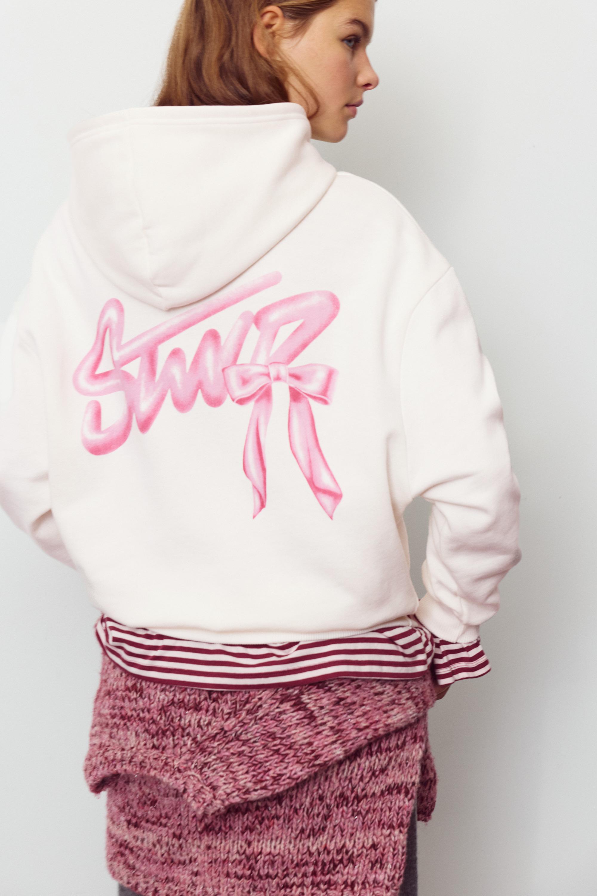 Fiyonk grafikli kapüşonlu sweatshirt - Görsel 28