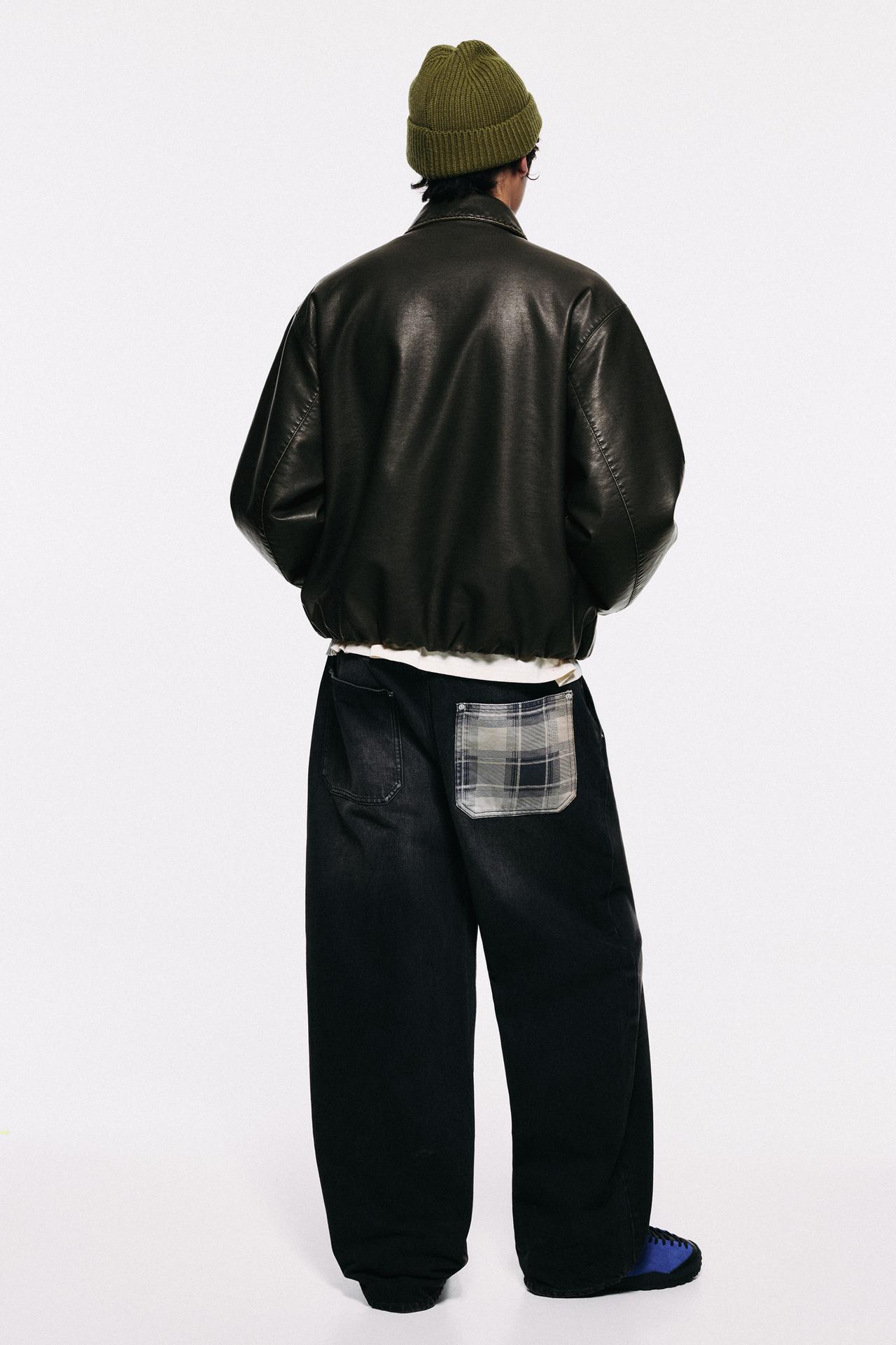 Leather-effect balloon jacket — Black