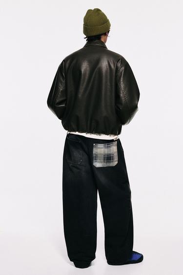 Leather-effect balloon jacket — Black 3