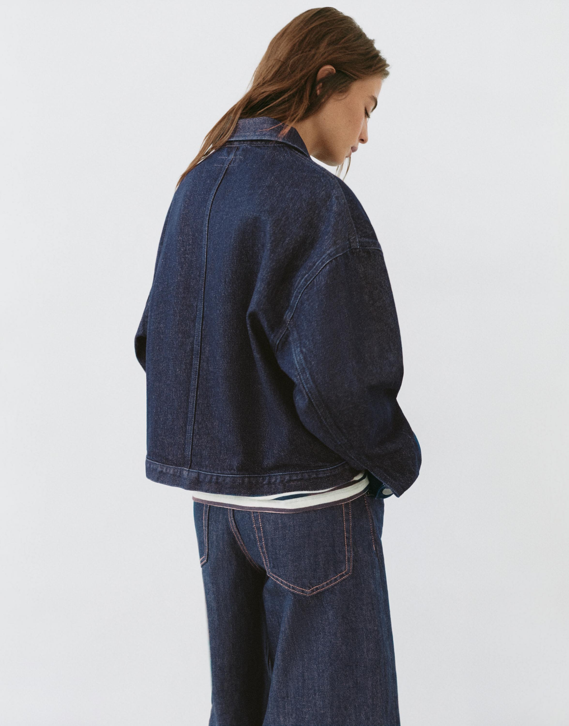 Boxy denim overshirt — Navy