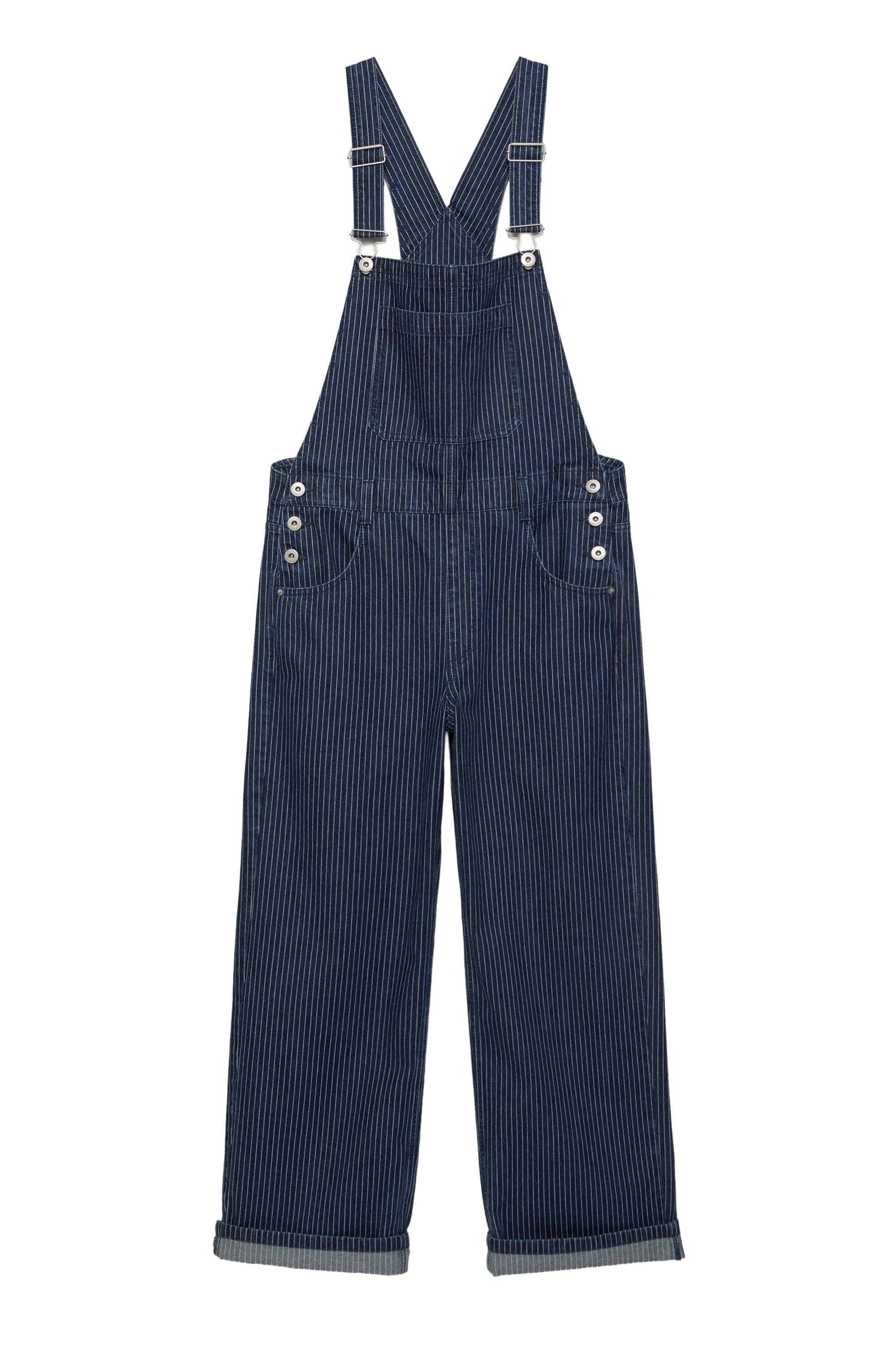 Çizgili uzun denim tulum - Görsel 28