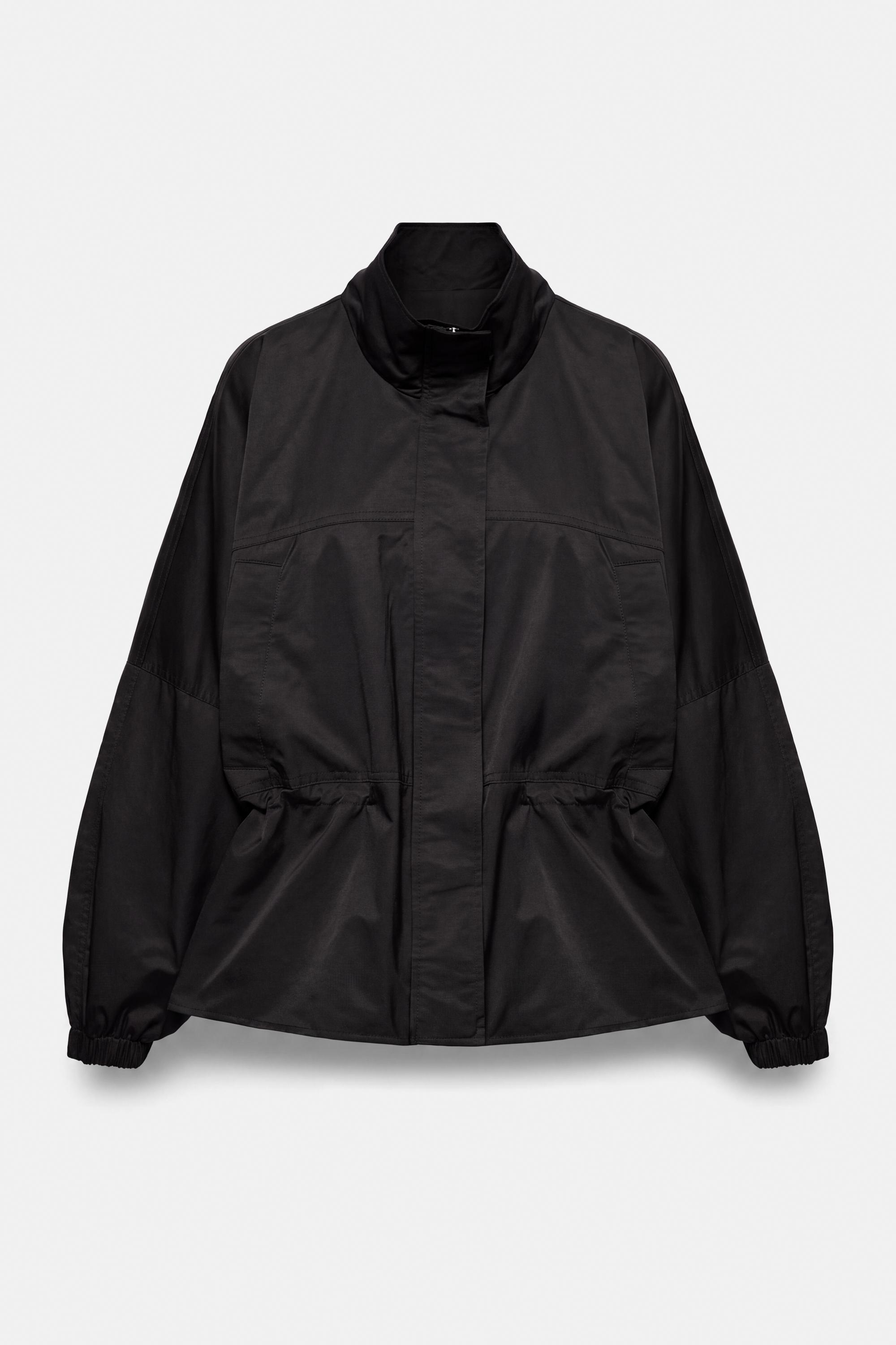 Gathered waist jacket — Black
