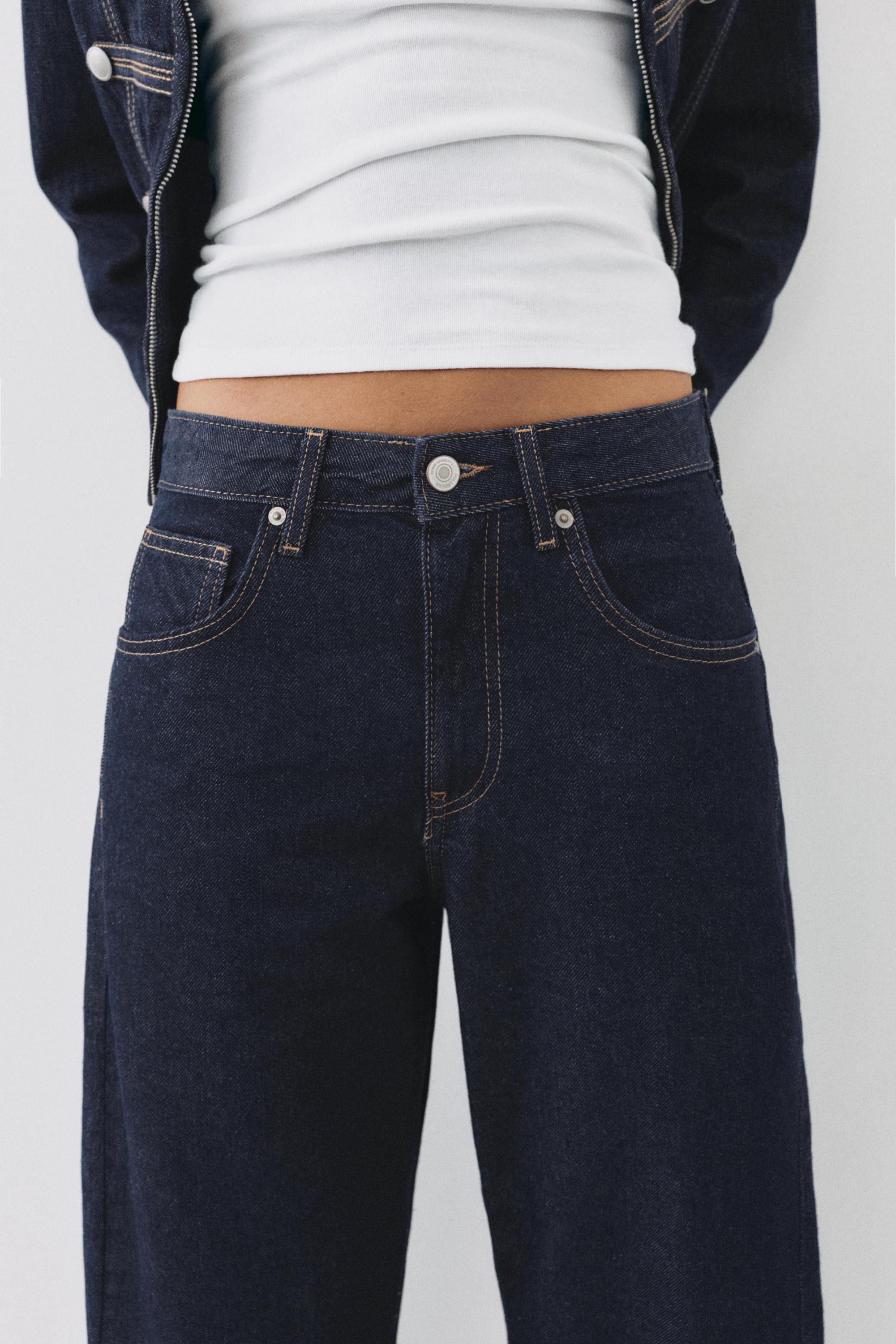 Low-rise barrel jeans — Navy