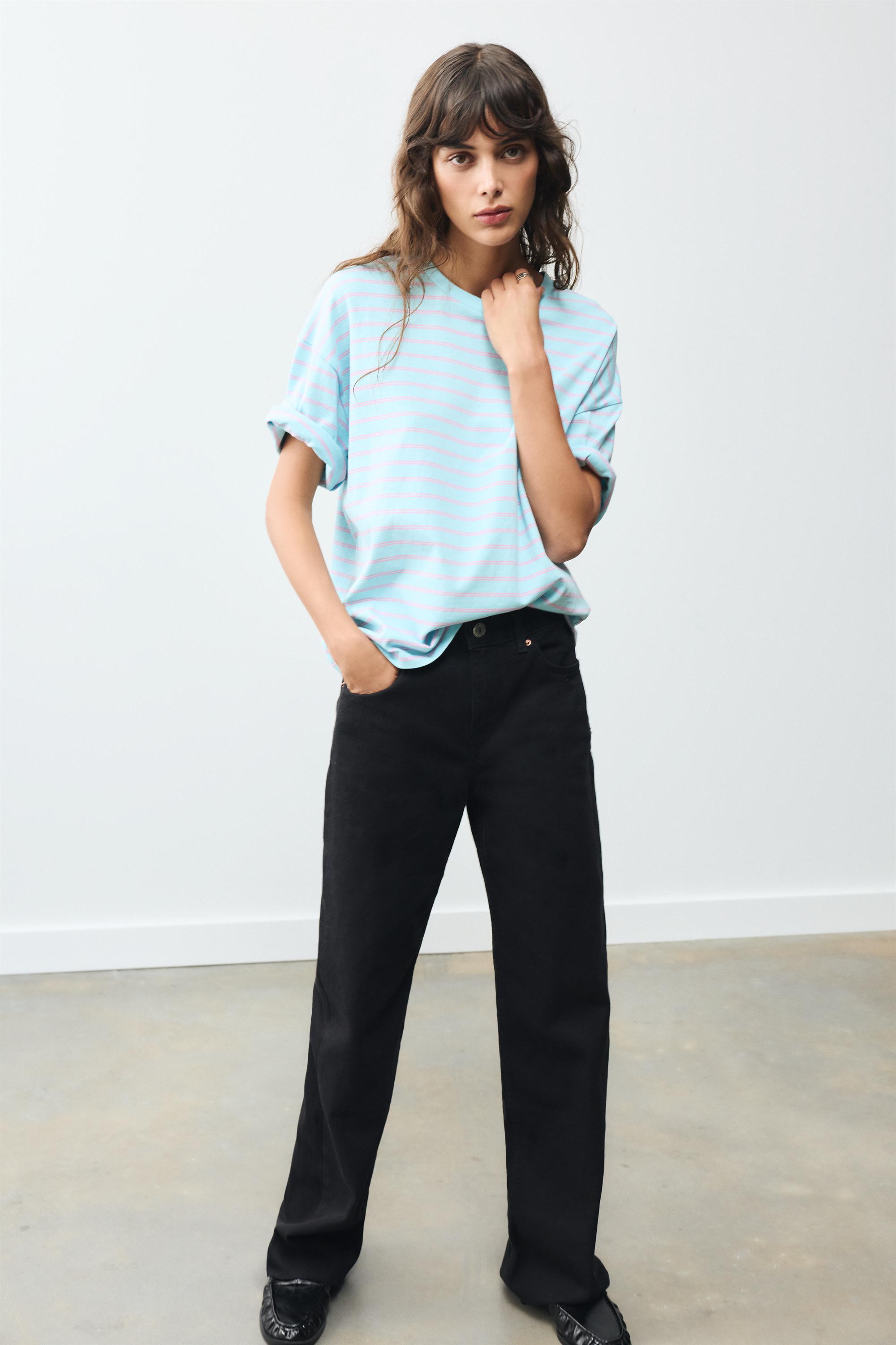 Oversize short sleeve T-shirt — Pale blue