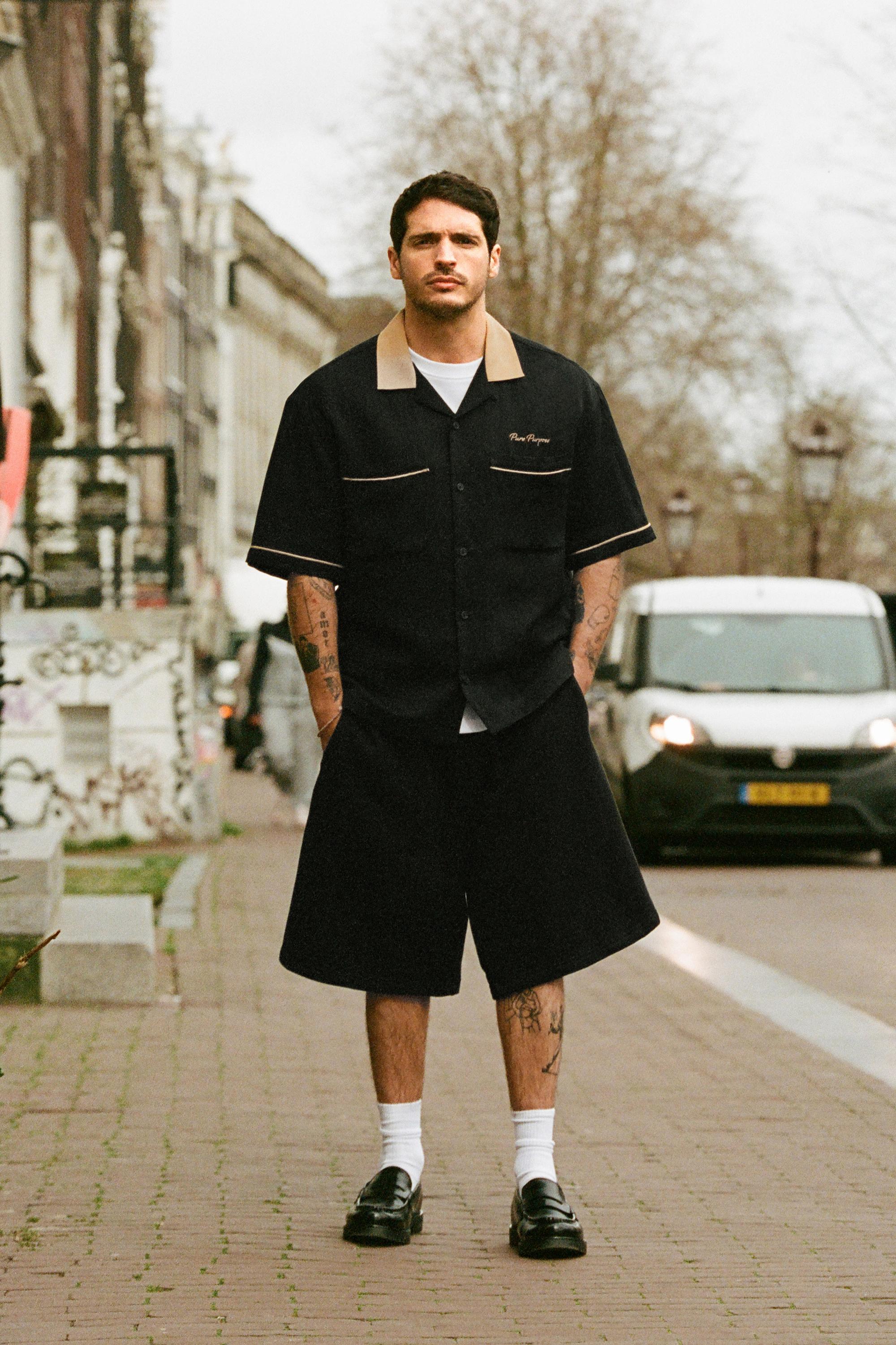 Wide leg jogger bermuda - Görsel 16