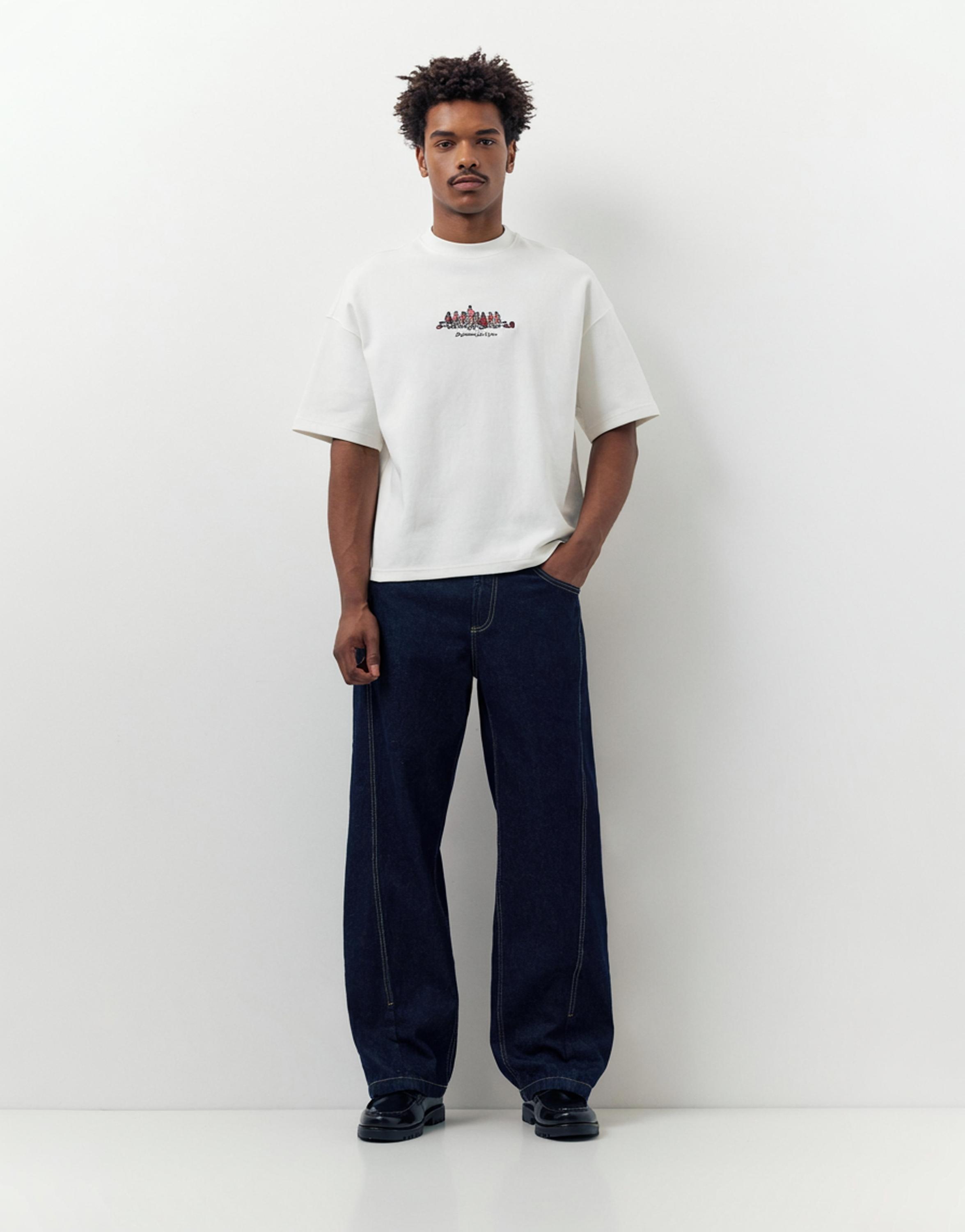 Kısa kollu nakışlı sweatshirt - Görsel 13