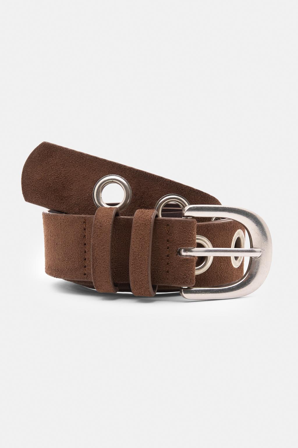 Ceinture marron œillets pull&bear