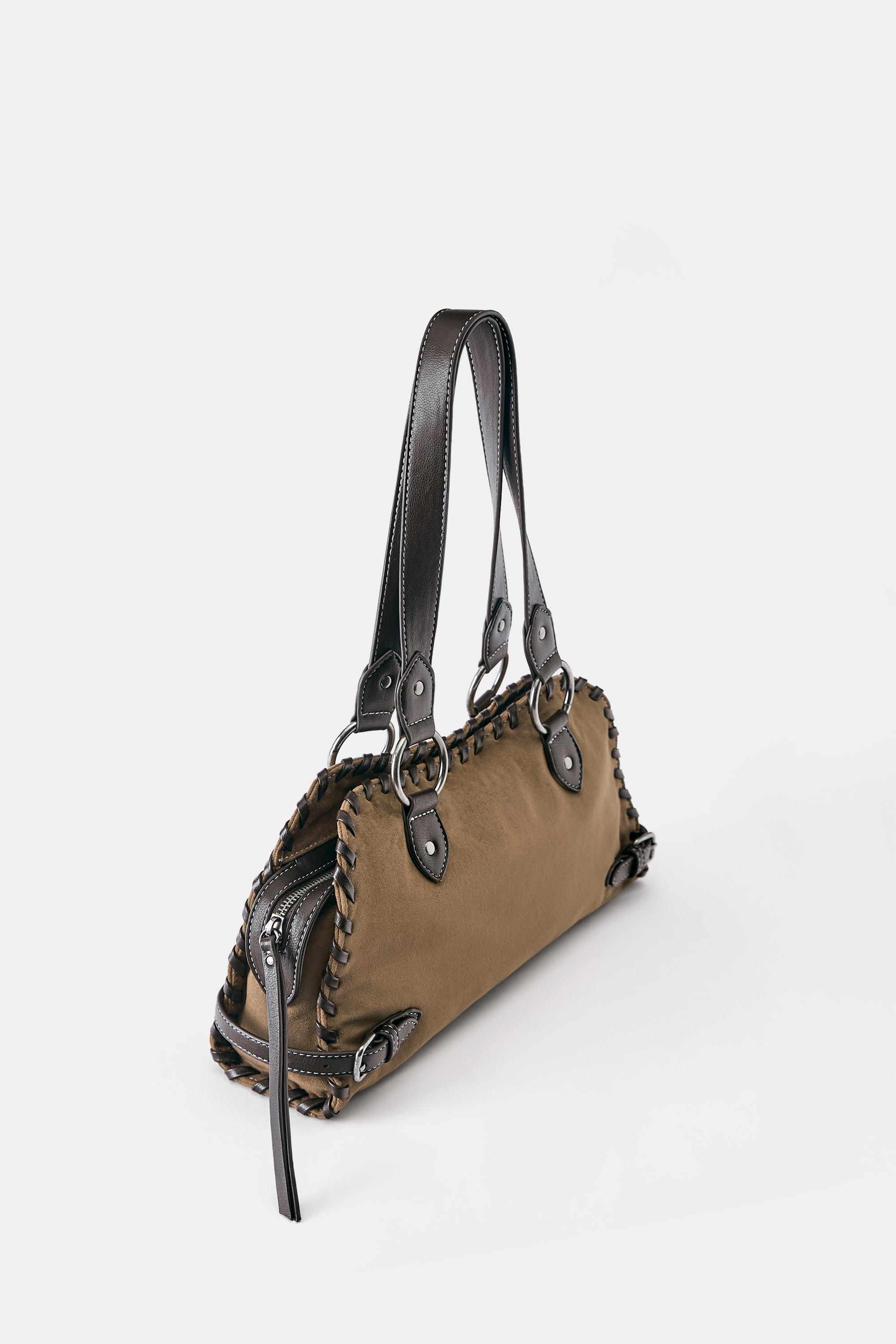 Contrast shoulder bag — Camel