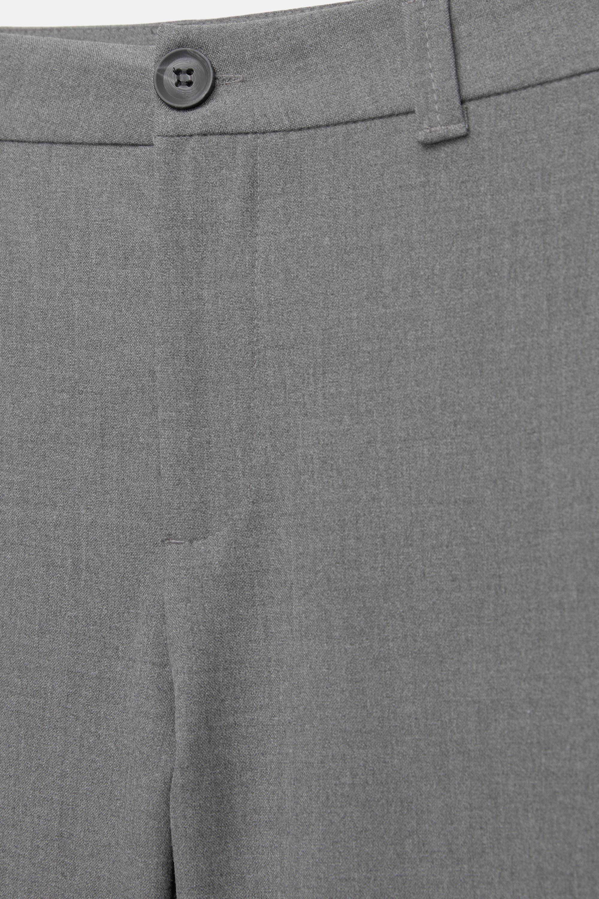 Smart high-waist straight-leg trousers — Grey