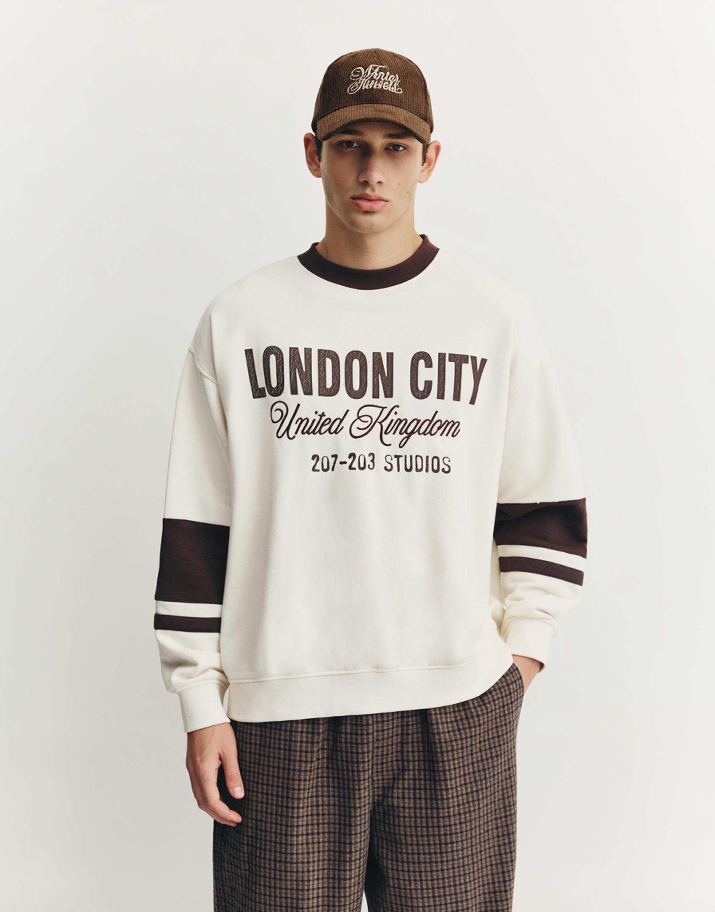 London City grafik sweatshirt - Görsel 7