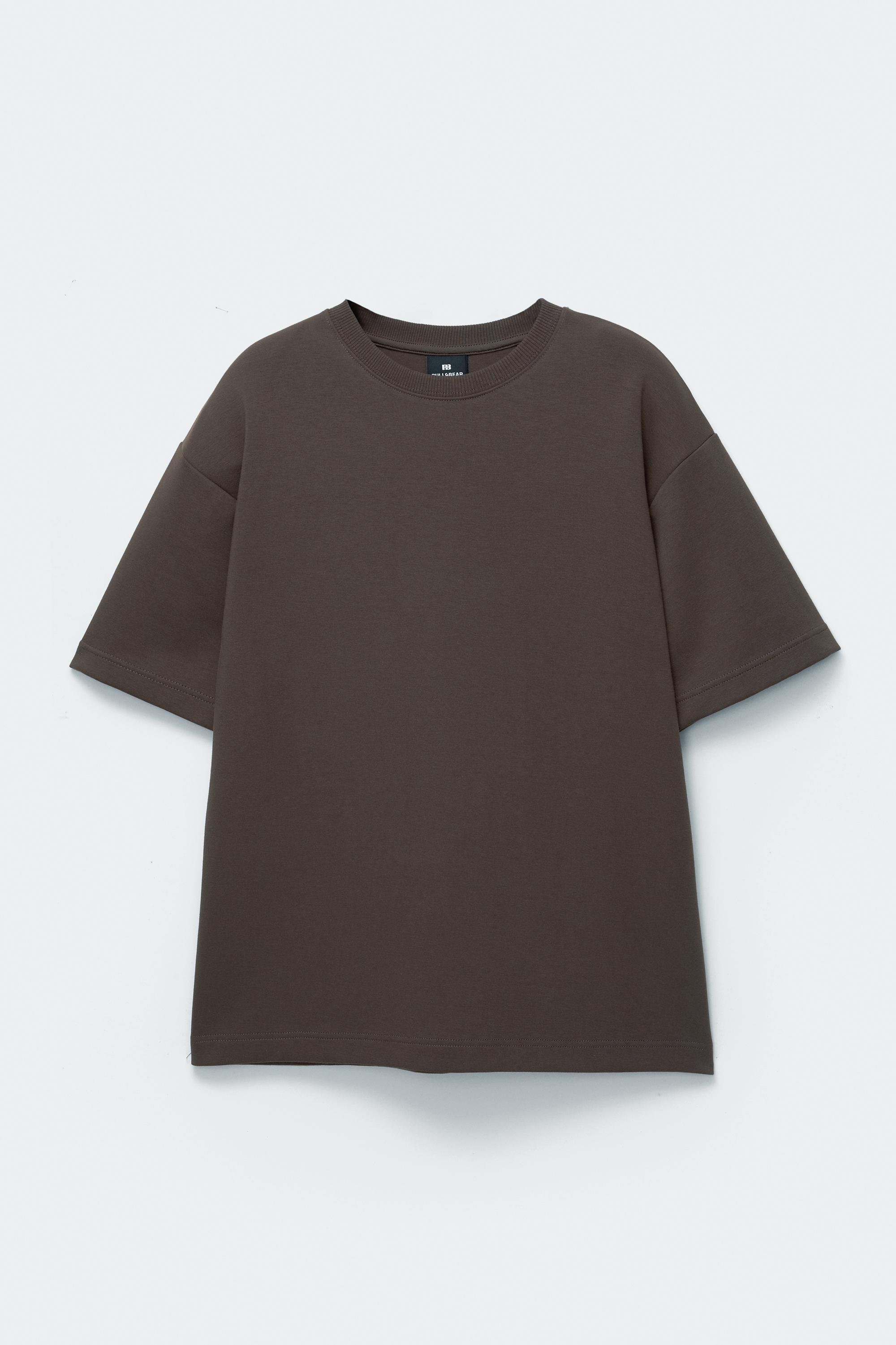 Basic short sleeve sweatshirt — Pale brown