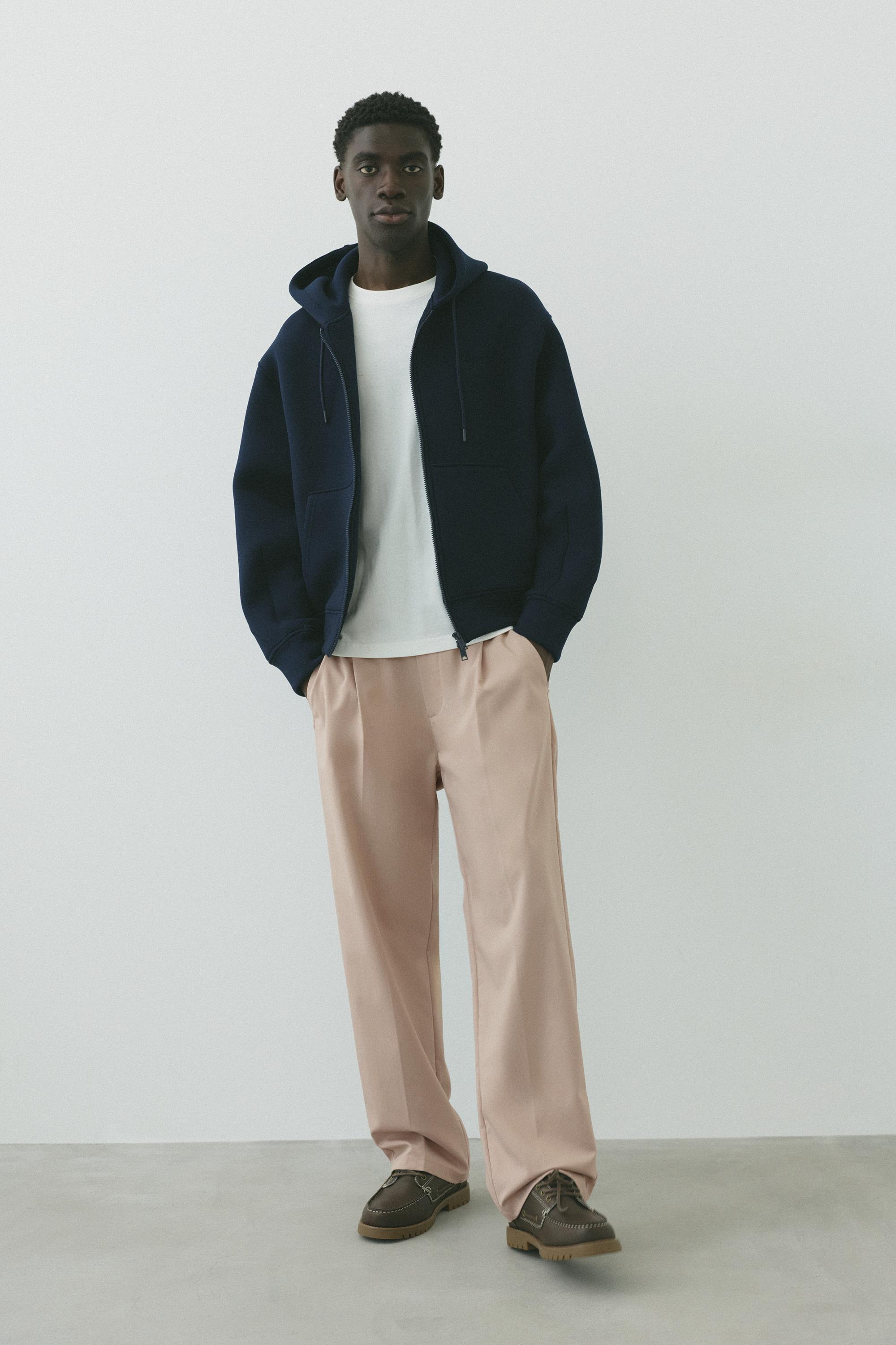 Wide-leg tailored trousers — Ecru