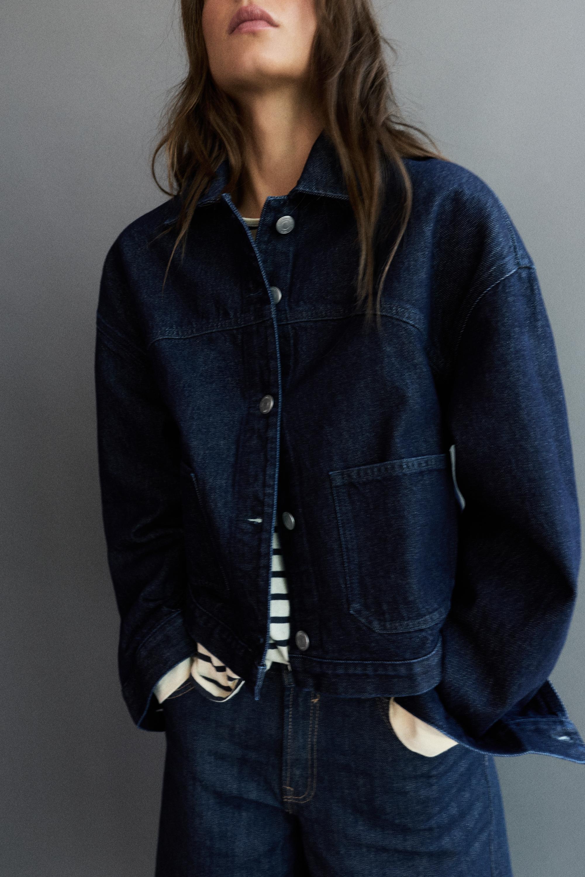 Boxy denim overshirt — Navy