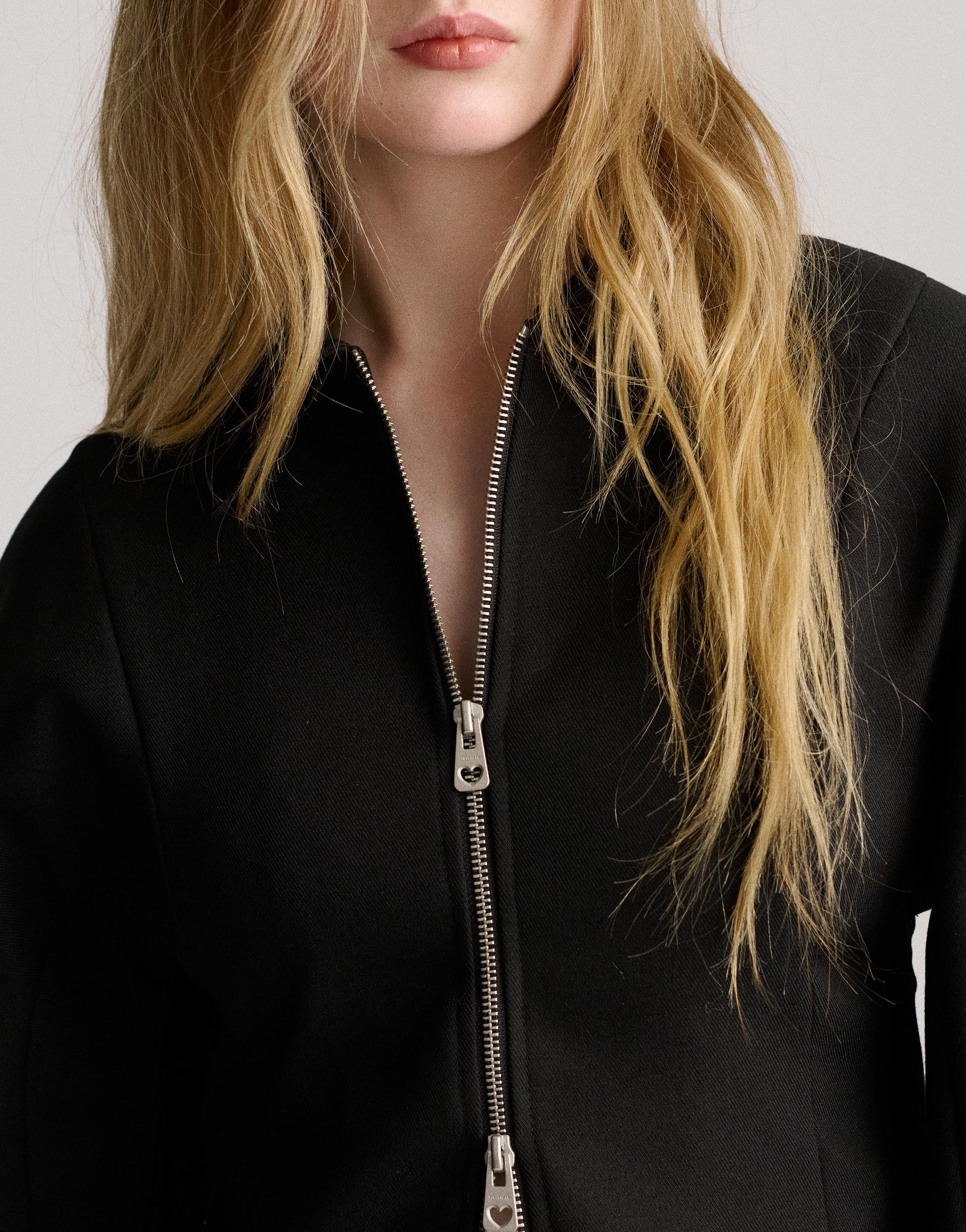 Tailored fit jacket with heart detail — Black