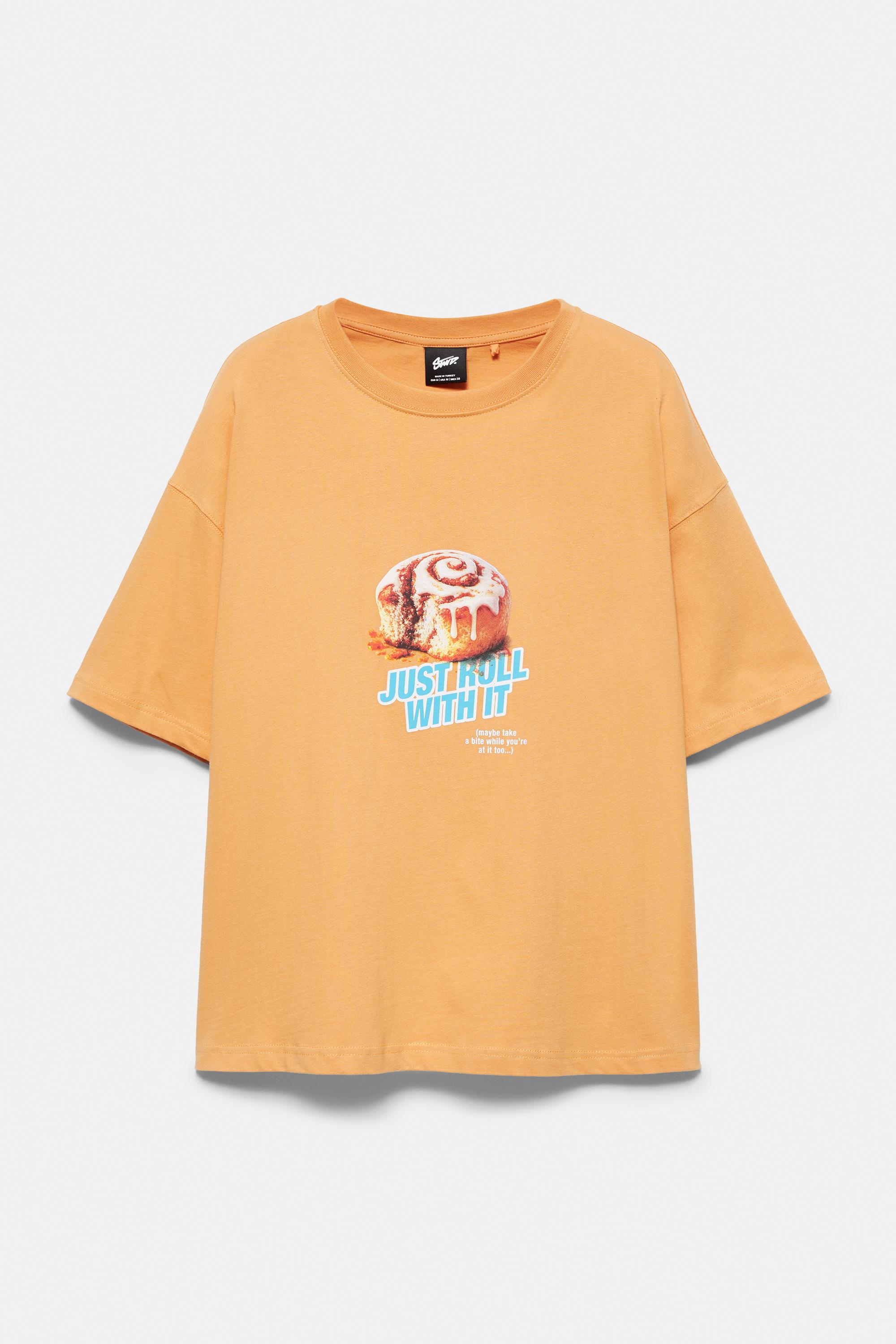 STWD cinnamon roll graphic T-shirt — Orange
