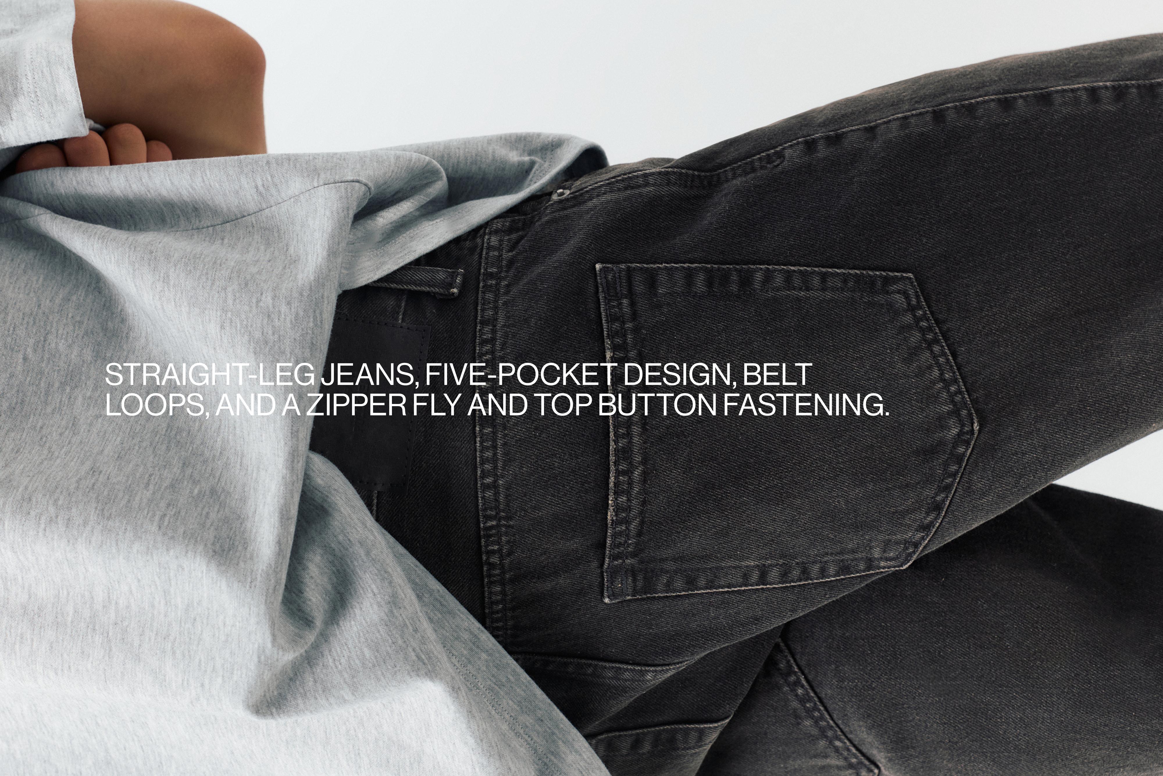 Straight-leg jeans — Faded black