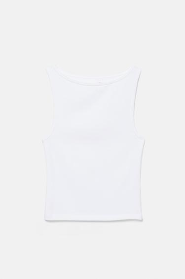Boat neck tank top — White 5