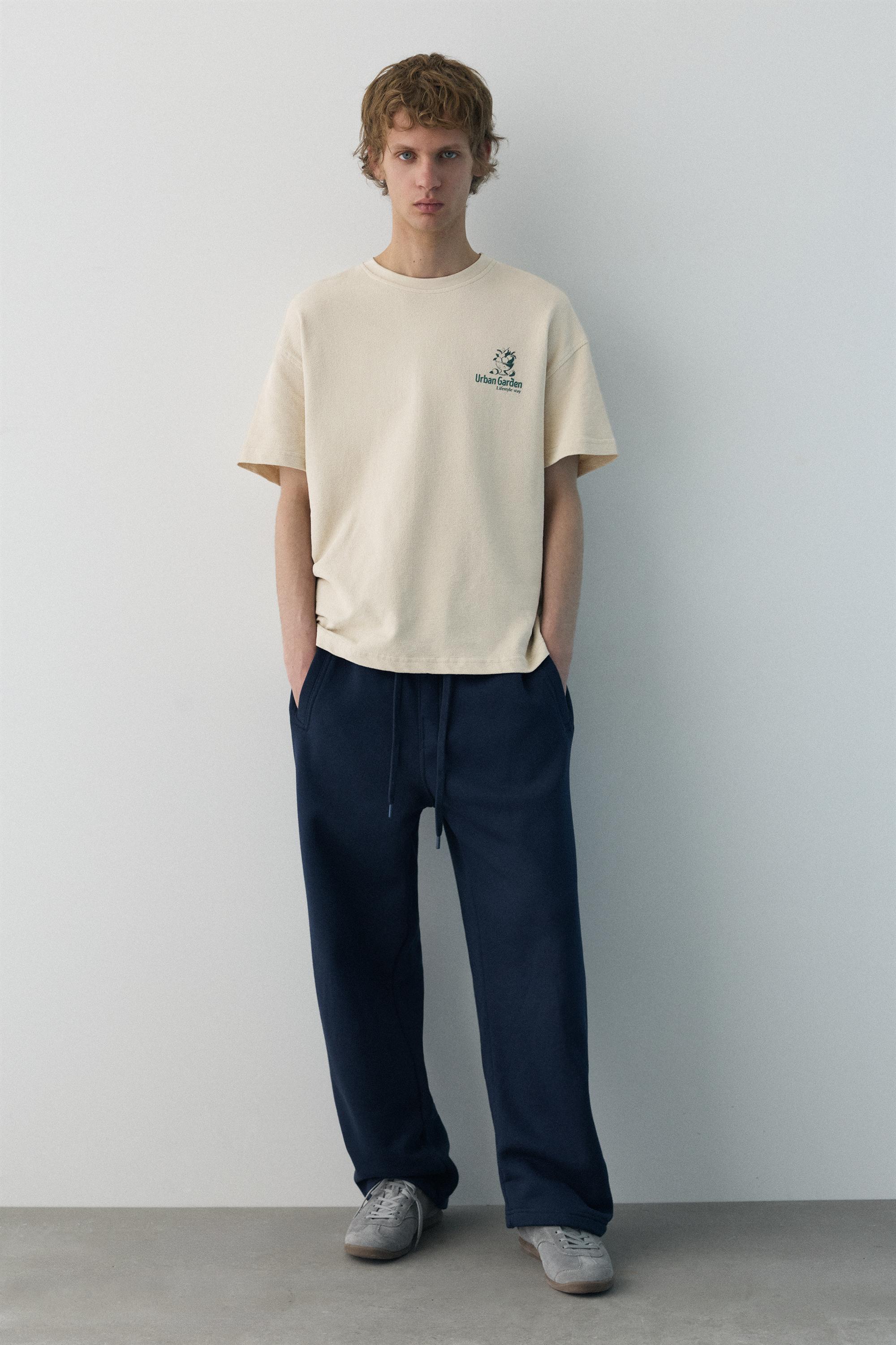 Grafik baskılı dokulu t-shirt - Görsel 12